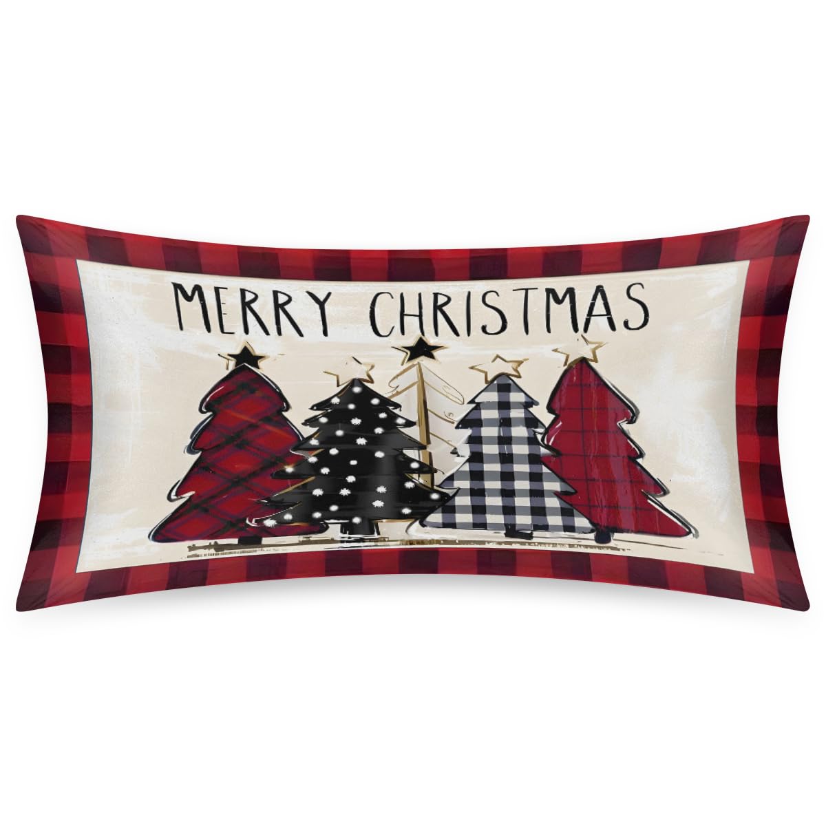 Christmas Light Trees Satin Pillow Case for Hair and Skin Satin Pillowcase Without Zipper Pillowcase, Standard Size Slip Silk Pillow Cases 20"x26" Silk Pillowcases for Bedroom Sofa Home Decor