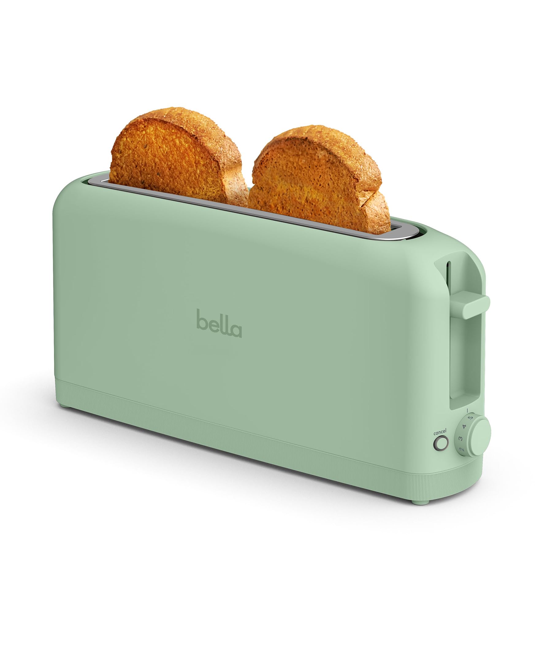 bella 2 Slice Slim Toaster, Fits-anywhere™ Kitchenware, 6 Setting Shade Control with Reheat & Cancel Buttons, Fits Sourdough, 10” Long Slot, Anti Jam & Auto Shutoff, 900 Watt, Surf