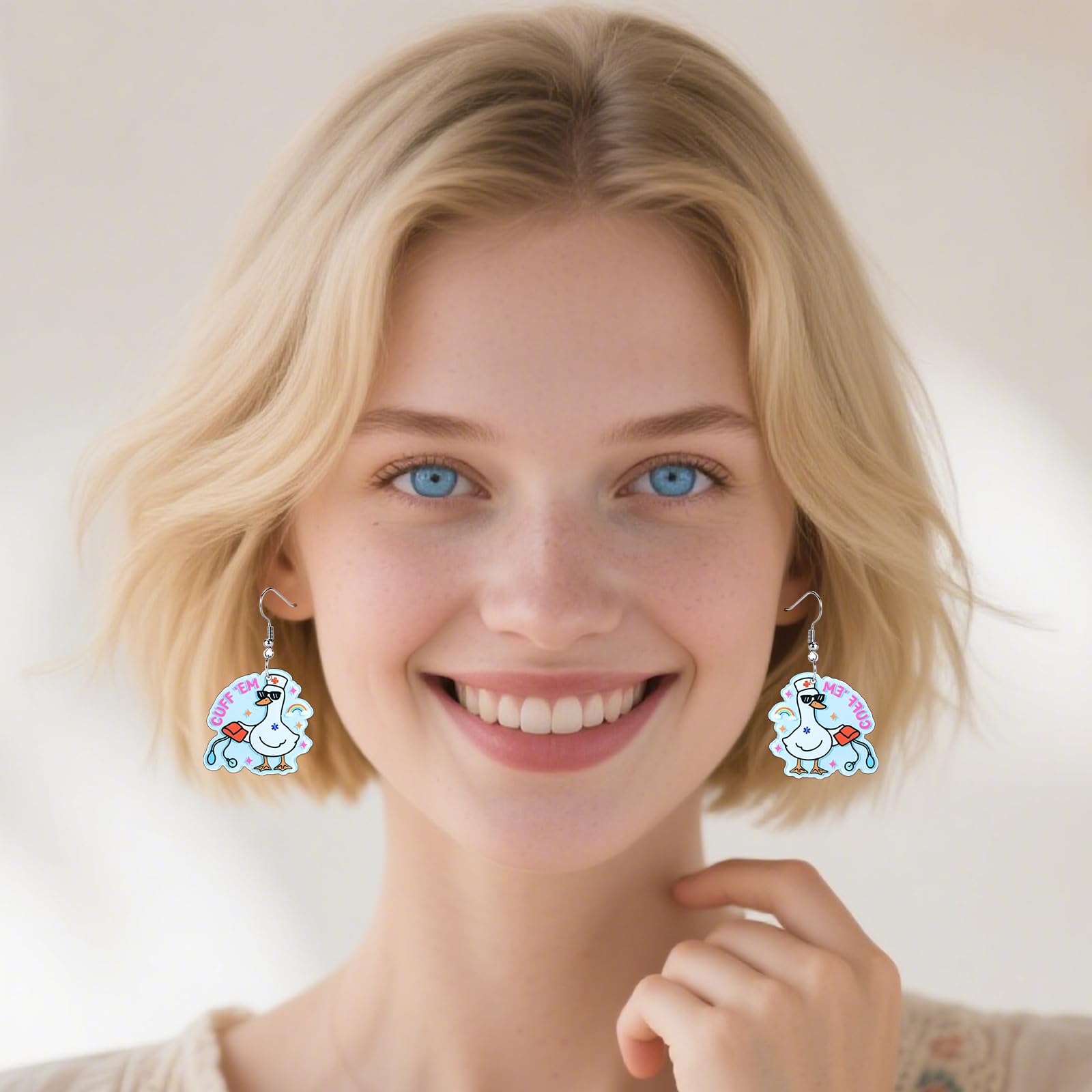 Funny Dog Sunflower Paw Print Earrings for Women - Unique & Quirky Funky Acrylic Dangle Earrings, Cute & Silly Novelty Design, Wacky & Crazy Earrings for Fun Lovers
