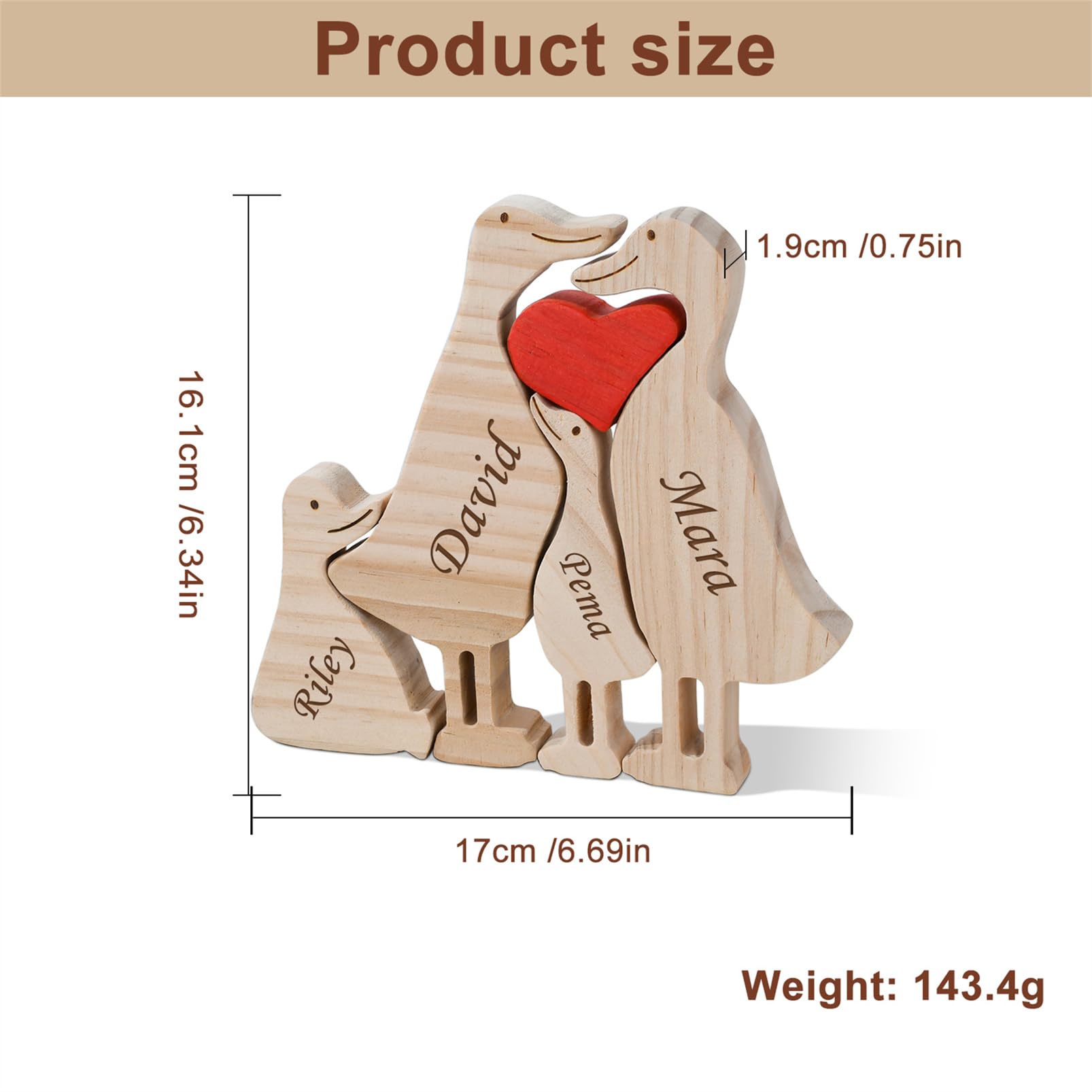 Personalized Family Name Puzzle with 2-8 Names Custom Wooden Bear Puzzle with Names Customized Wooden Puzzle Gifts for Christmas (Bear)