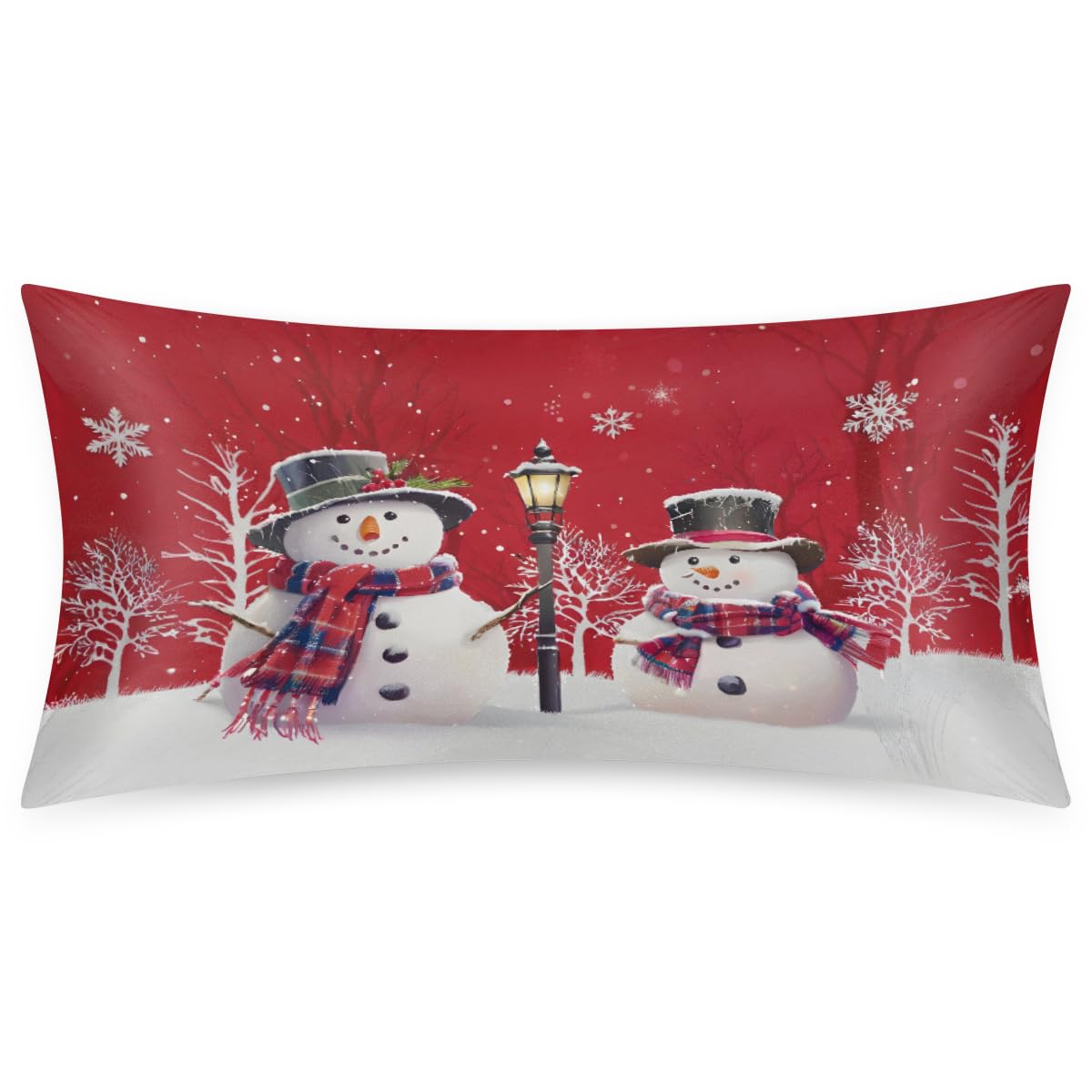 Christmas Light Trees Satin Pillow Case for Hair and Skin Satin Pillowcase Without Zipper Pillowcase, Standard Size Slip Silk Pillow Cases 20"x26" Silk Pillowcases for Bedroom Sofa Home Decor