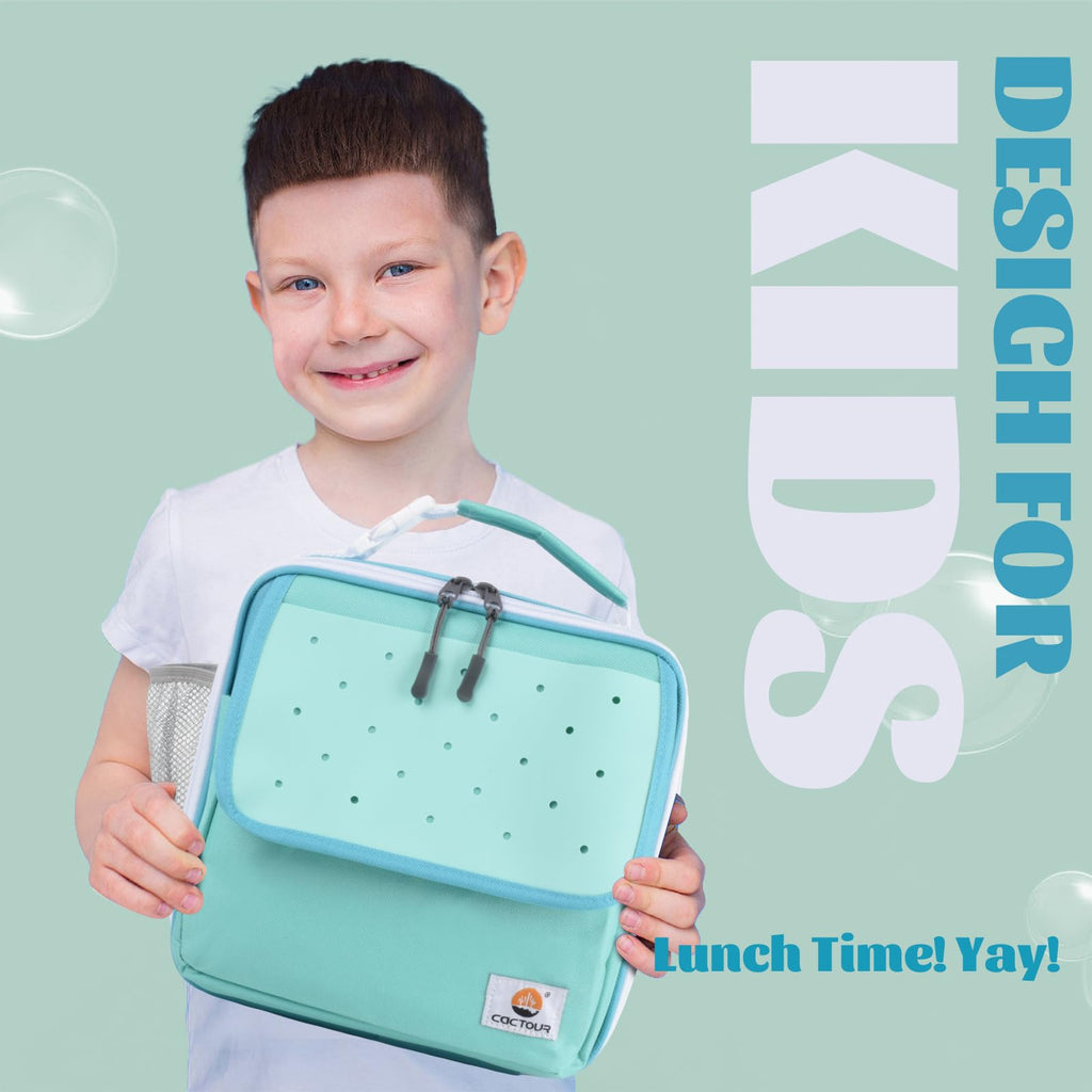 CaCTOUR Lunch Box Kids,Premium Insulated Lunchbox for Girls Boys,Soft Mini Cooler Bag Back to School Thermal Reusable Lunch Bag for Work School Picnic (Blue)