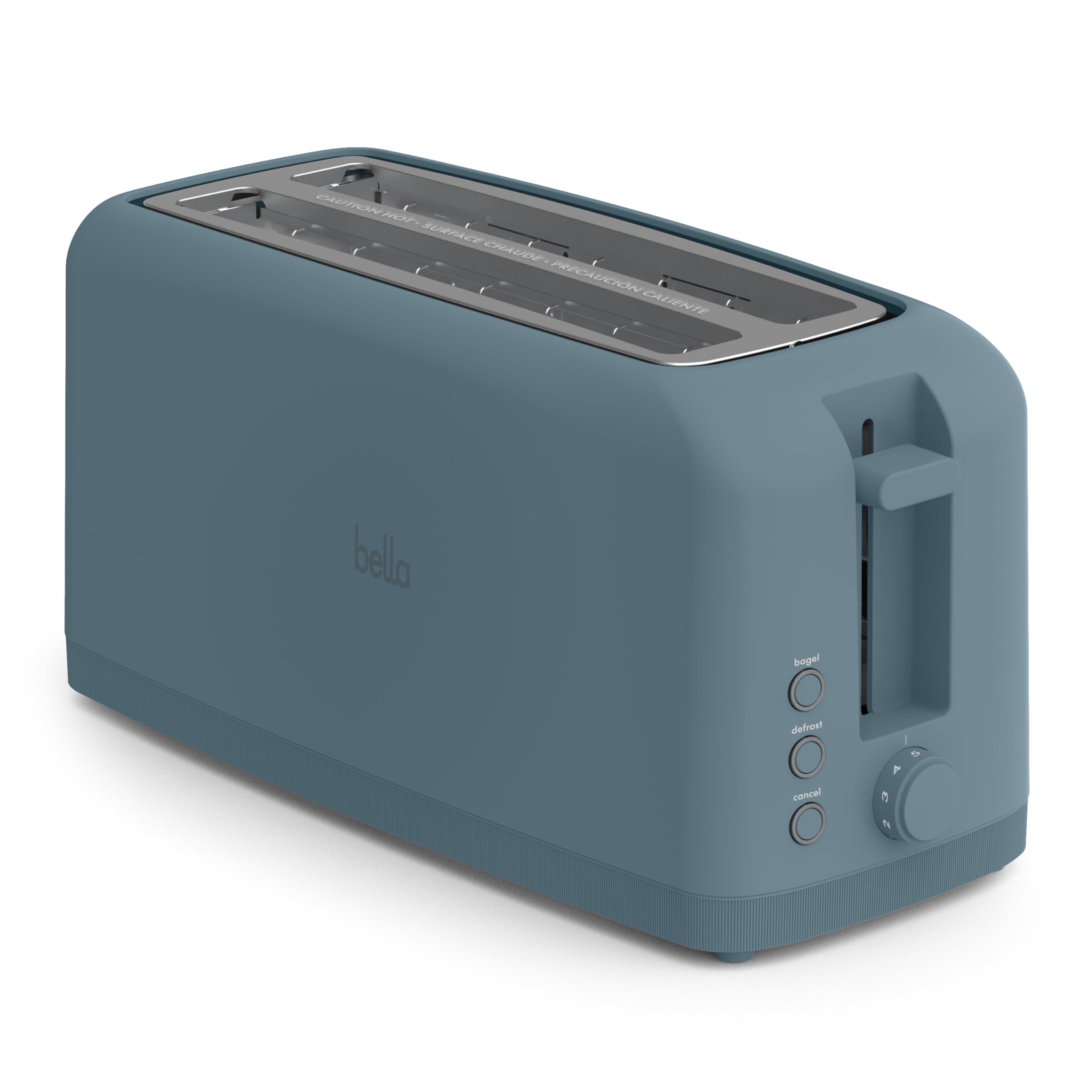 bella 2 Slice Slim Toaster, Fits-anywhere™ Kitchenware, 6 Setting Shade Control with Reheat & Cancel Buttons, Fits Sourdough, 10” Long Slot, Anti Jam & Auto Shutoff, 900 Watt, Surf