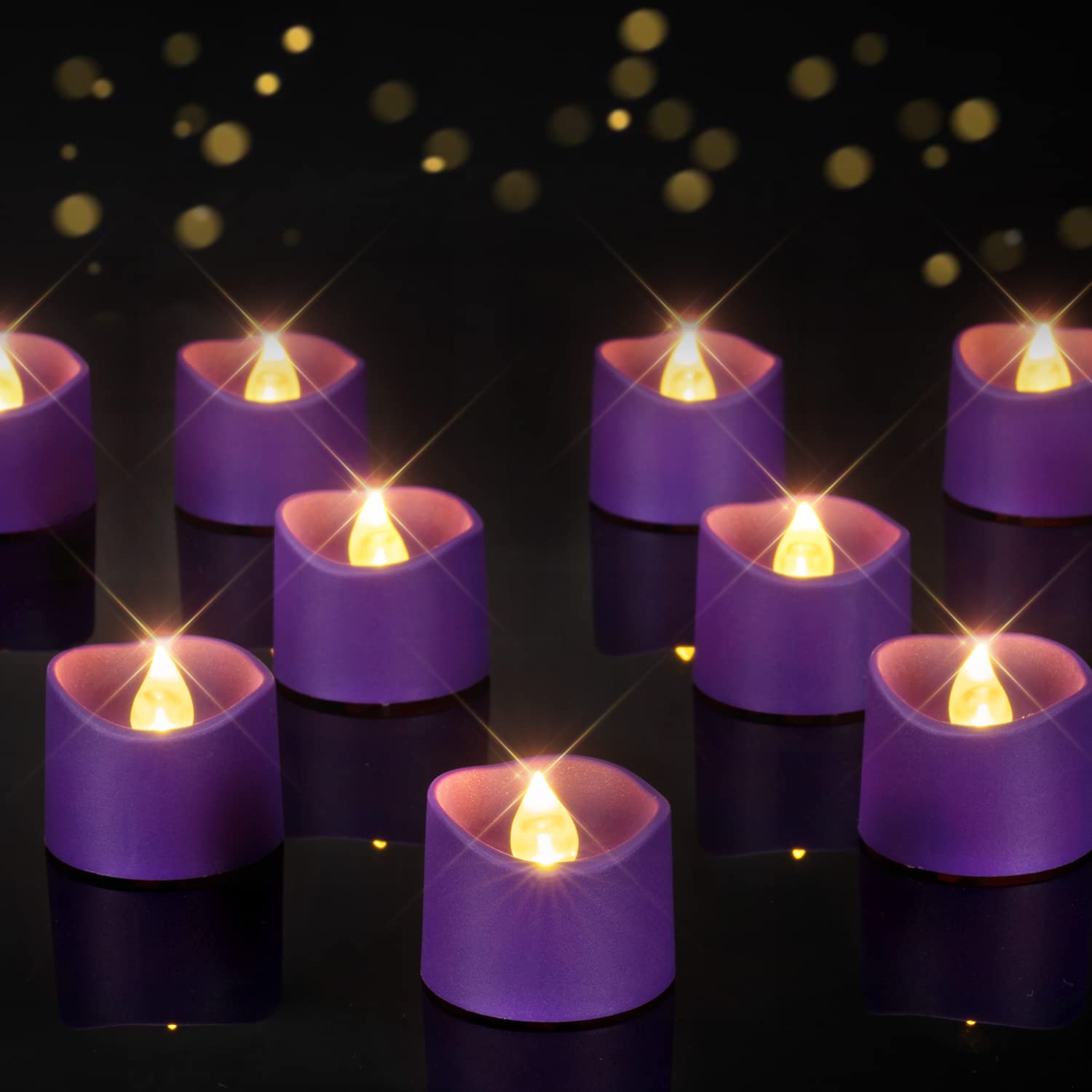Homemory Green Tea Lights Candles Battery Operated, 200+Hour Flameless Flickering Fake Electric LED Colored Tealights for St. Patrick's Day, Christmas, Theme Party, Seasonal Celebrations, 12-Pack