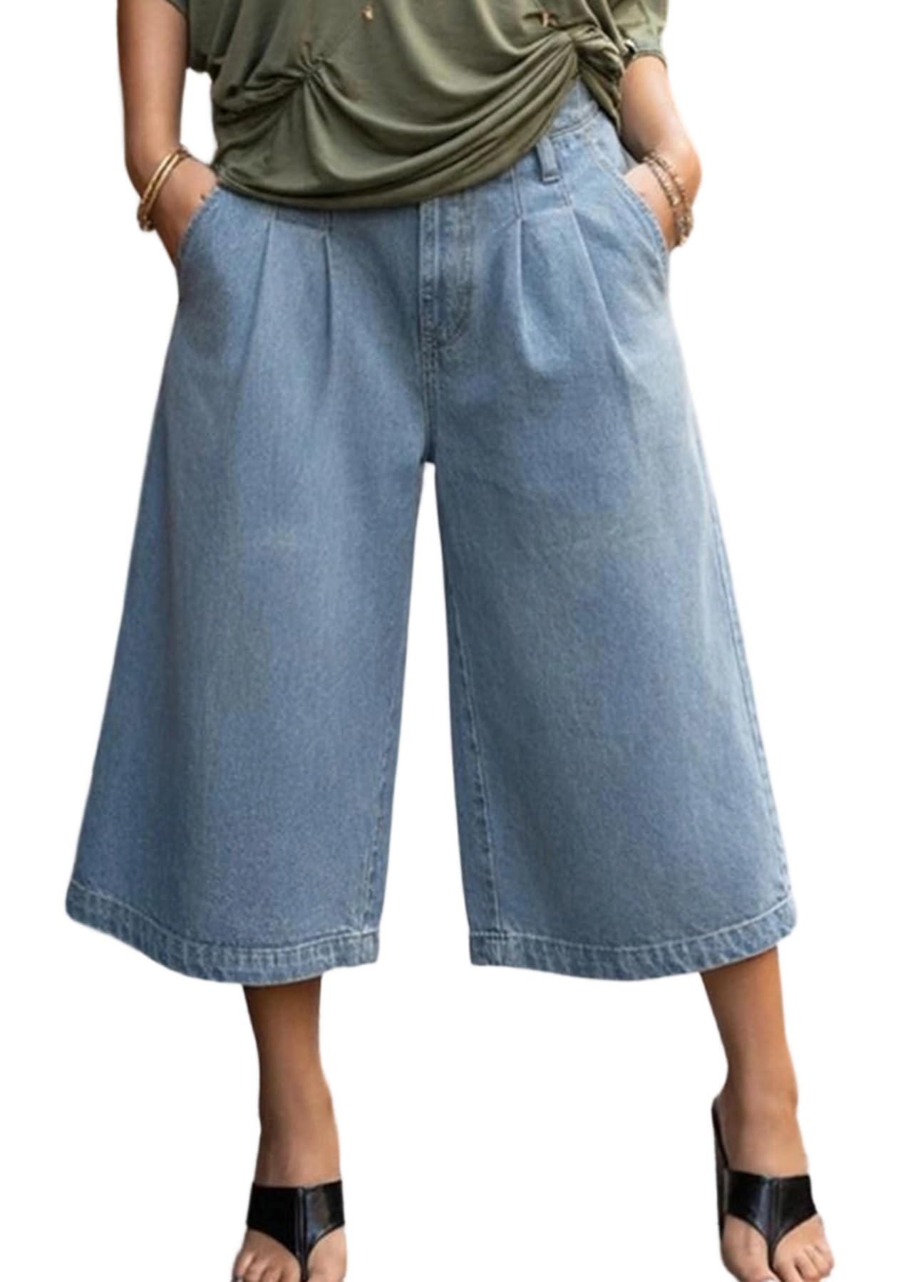 Unybwonn Women Baggy Cargo Jeans Camo Army Fatigue Wide Leg Harem Cropped Denim Pants Plus Size Camouflage Jean Trousers