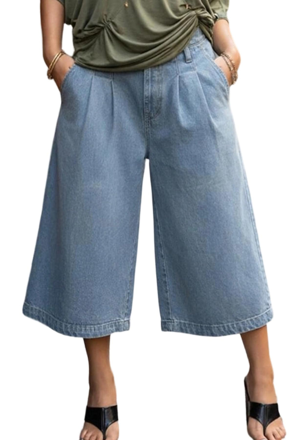 Unybwonn Women Baggy Cargo Jeans Camo Army Fatigue Wide Leg Harem Cropped Denim Pants Plus Size Camouflage Jean Trousers