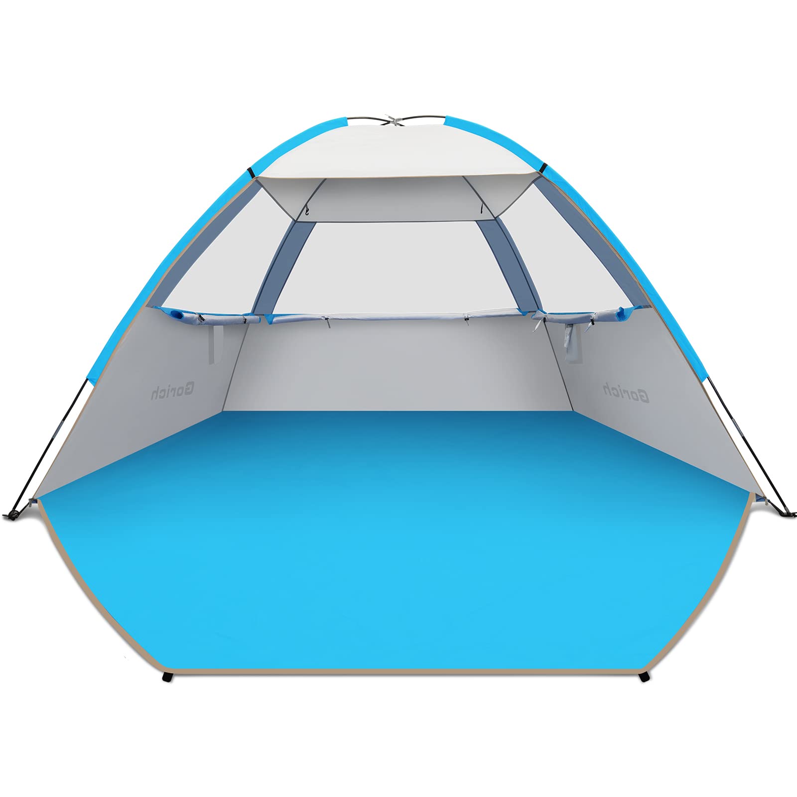 Gorich Beach Tent Sun Shelter for 3/4/6/8/10 Person with UPF 50＋ UV Protection, Lightweight & Easy Setup Beach Shade Canopy, Portable Beach Shade Tent Beach Cabana