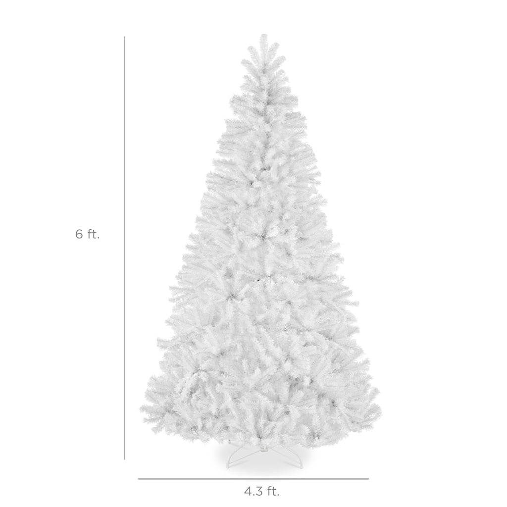 Best Choice Products Artificial Christmas Tree, 7.5ft Premium Unlit Realistic Spruce Holiday Décor w/Dense Branches, Easy Assembly, Metal Base