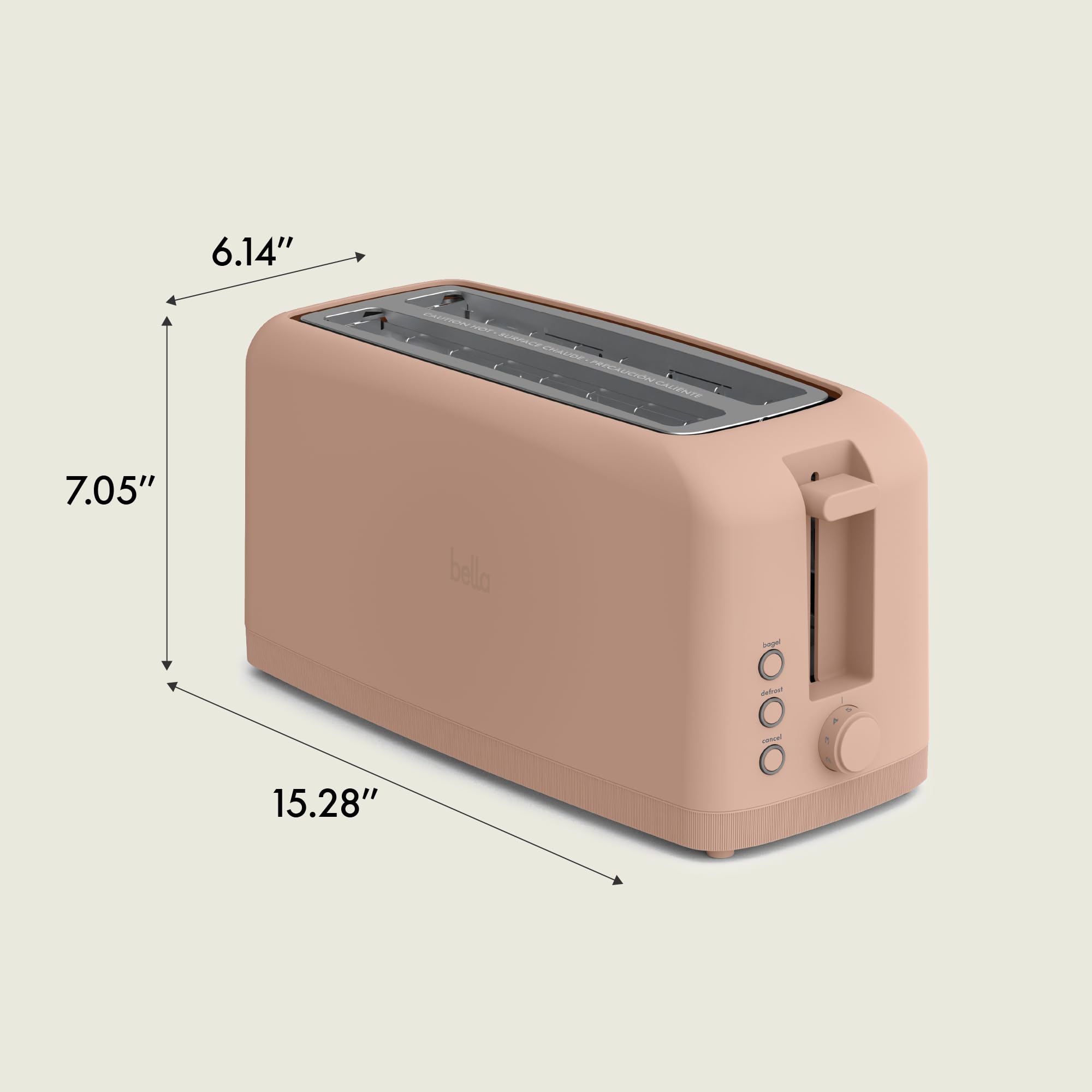 bella 2 Slice Slim Toaster, Fits-anywhere™ Kitchenware, 6 Setting Shade Control with Reheat & Cancel Buttons, Fits Sourdough, 10” Long Slot, Anti Jam & Auto Shutoff, 900 Watt, Surf