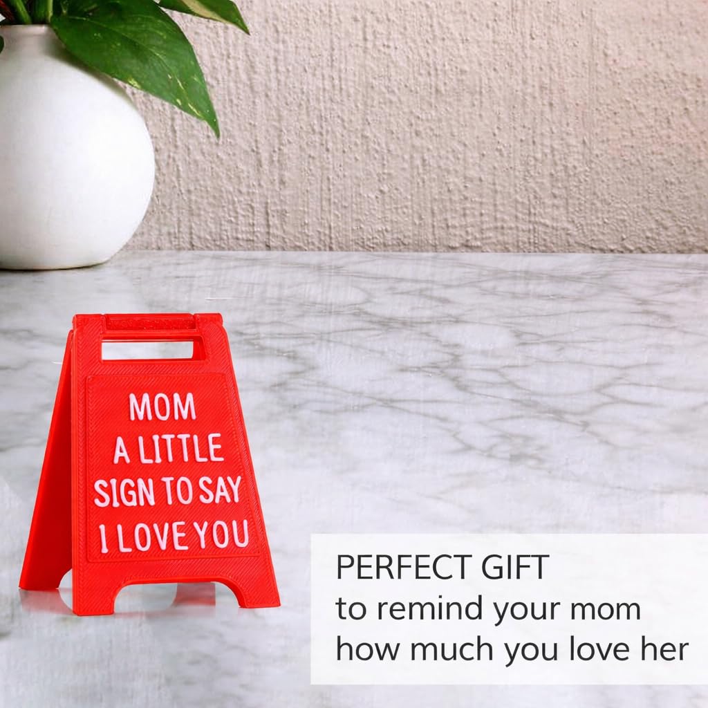 Romantic Mini Desk Sign with “I Love You” Message – Valentine’s Day & Romantic Anniversaries Gift for Her or Him – Cute Freestanding Love Keepsake - Premium Plastic Solid Freestanding Desk Sign
