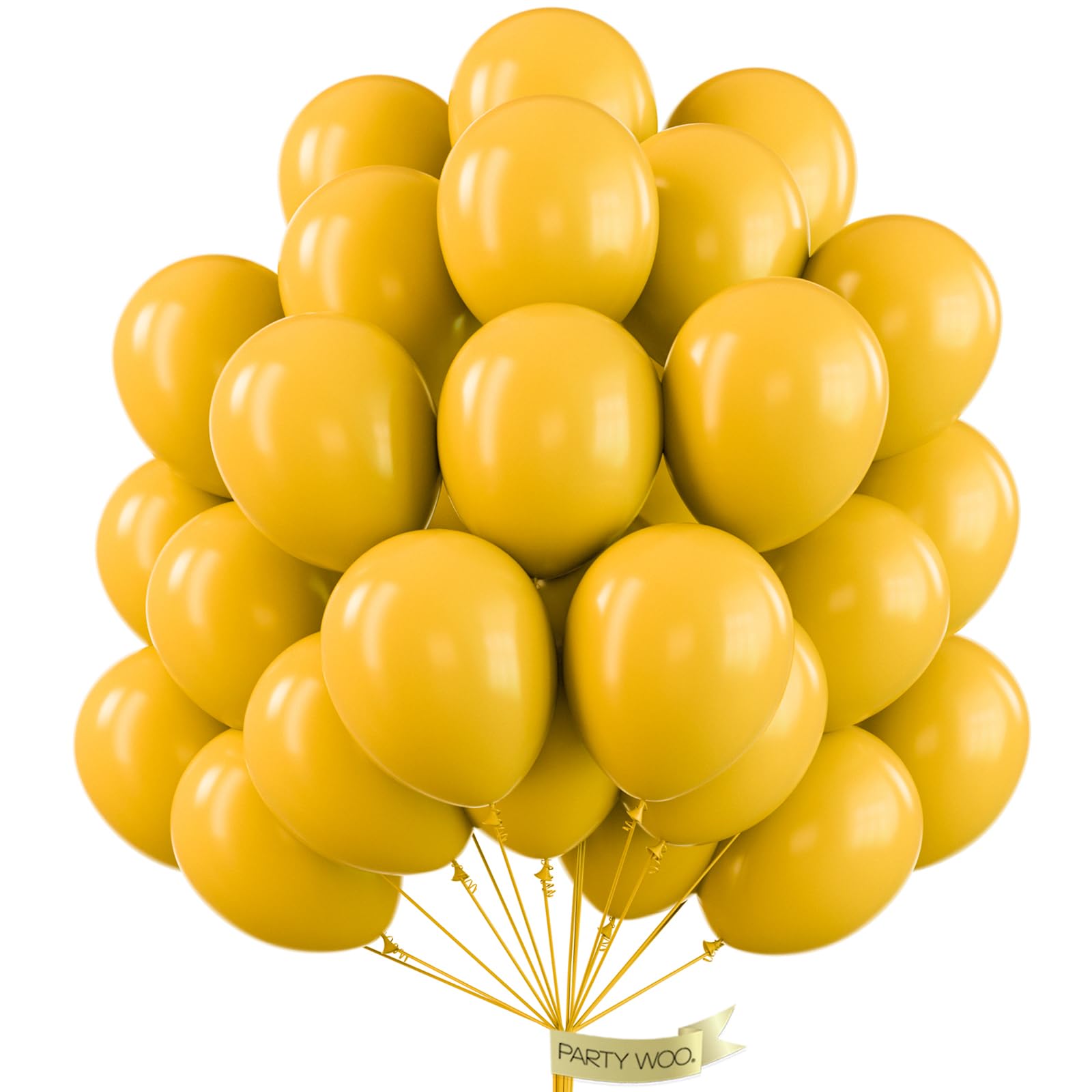 PartyWoo Gold Balloons 100pcs 12 Inch Gold Latex Helium Balloons for Birthday Wedding Anniversary Baby Shower Graduation Bachelorette Retirement Engagement Tea Casino Disco Party Decorations Gold-G101