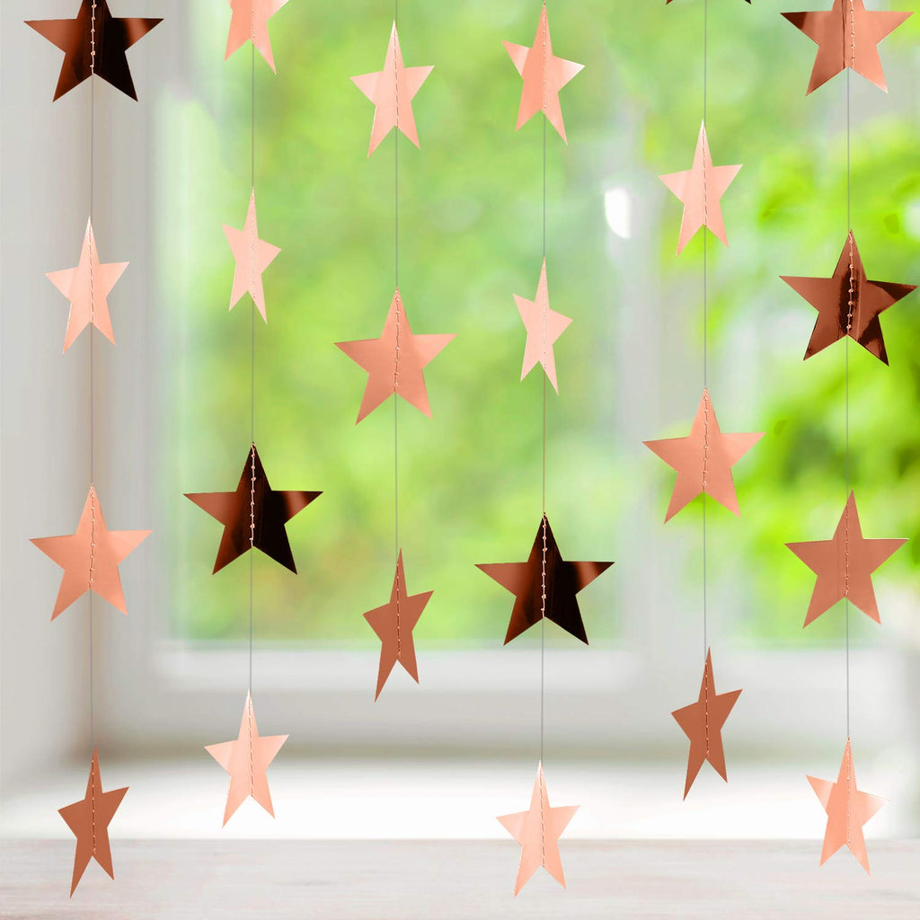 Patelai Glitter Star Garland Banner 2026 Graduation Decor 130 Feet Star Hanging Banner Twinkle Backdrop for Party Birthday Classroom Wedding Supplies(Gold)