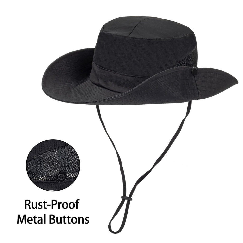 Womens Summer Sun Hat Beach Hat Wide Brim Outdoor UV Protection Hat Packable Mesh Bucket Hat with Ponytail Hole