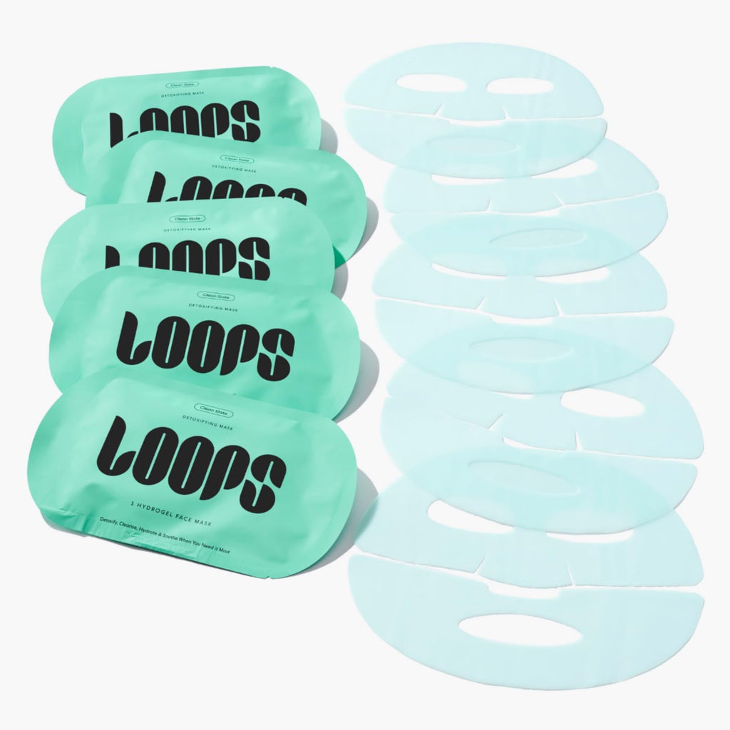 LOOPS DOUBLE TAKE - Glow Korean Hydrogel Face Masks - Calms and Soothes Skin - Refine Pores and Smooth for a Flawless Face - Hydrating Skin Mask Face Mask Leaves You Refreshed and Loumonus 5pc