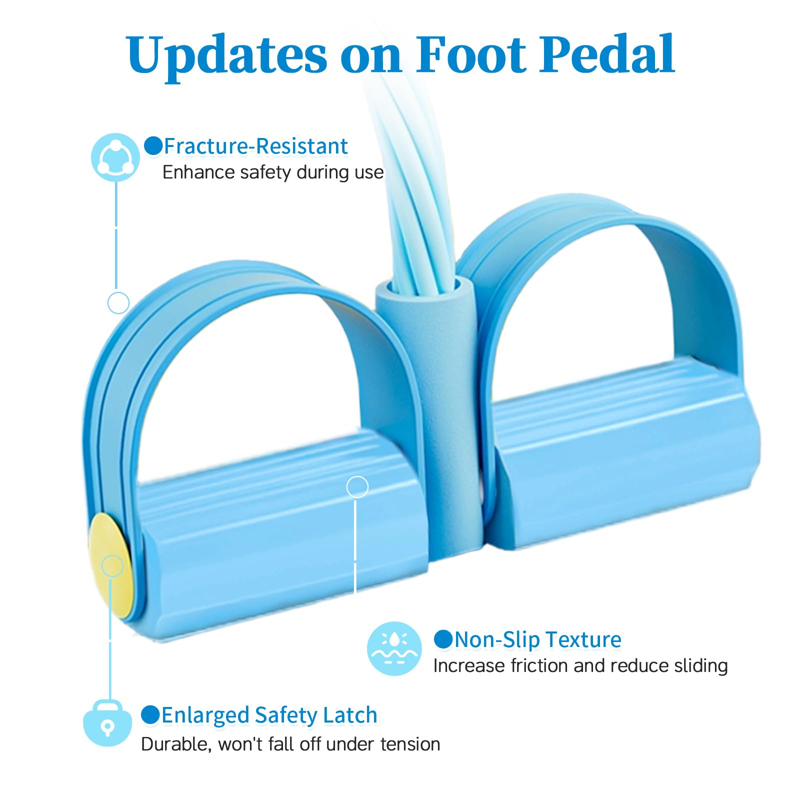 Pedal Resistance Bands with Handles, Upgrade 6-Tubes Manual Tension Training Pedal, Natural Rubber Foot Pedal Resistance Bands, Multifunction Fitness Bands for Abdomen, Waist, Arm, Leg