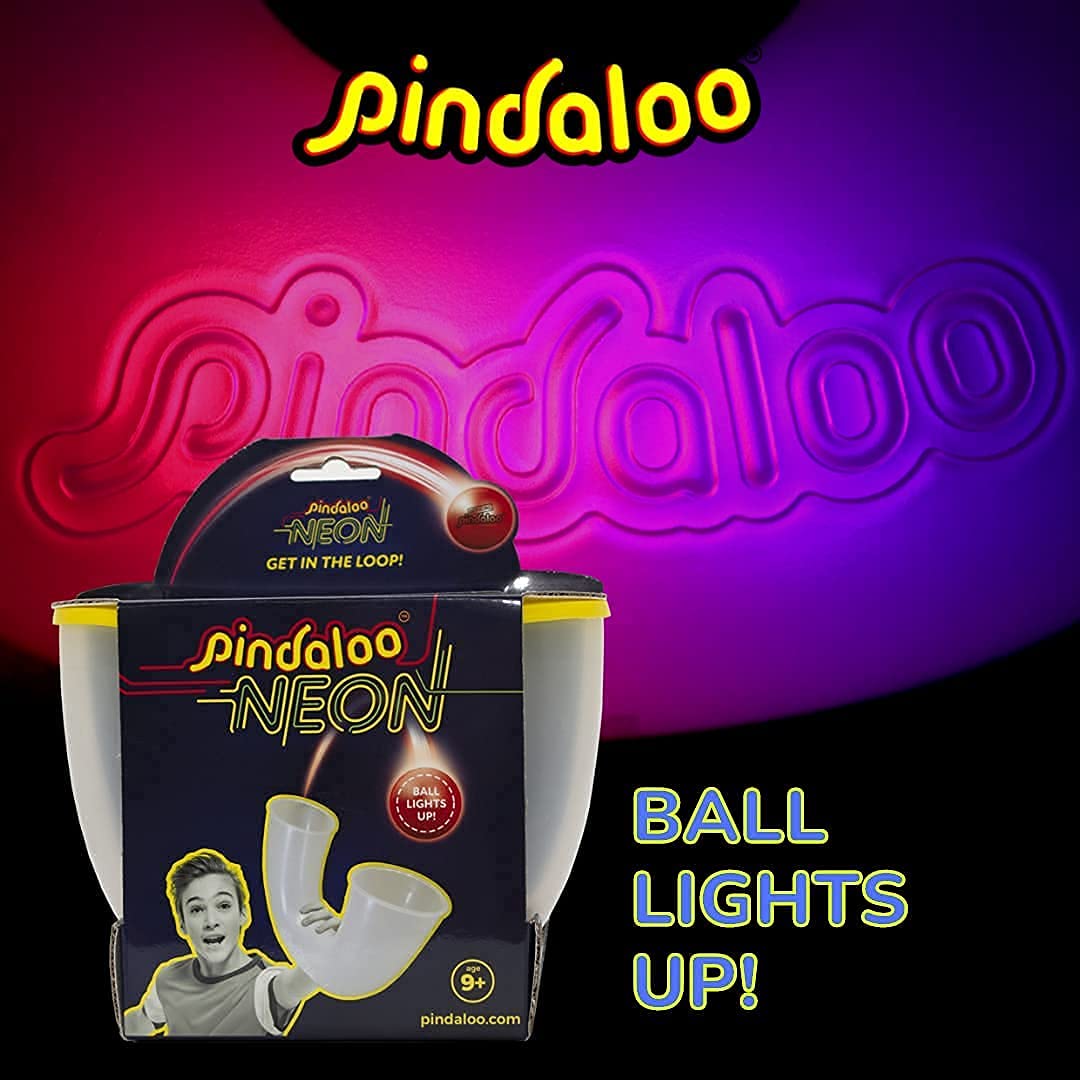 pindaloo Original Skill Game Toy with 2 Balls- Gifts for Kids and Adults Indoor & Outdoor Games, Ball Toys for Boys, Girls, & Teens - Gift Ideas, Fun Stuff, Develops Motor & Juggling Skills -Blue