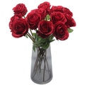 Hananona Artificial Roses Flowers for St. Patrick's Day，12 Pcs Silk Green Rose Bouquet for Spring Home Decoration, Green Faux Roses for Wedding