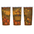Fall Tumbler with Lid and Straw - 20oz Pumpkin Festival Coffee Tumbler Insulated Stainless Steel Mug, Autumn Harvest Scarecrow Cup, Thanksgiving Travel Mug, Fall Gifts for Women