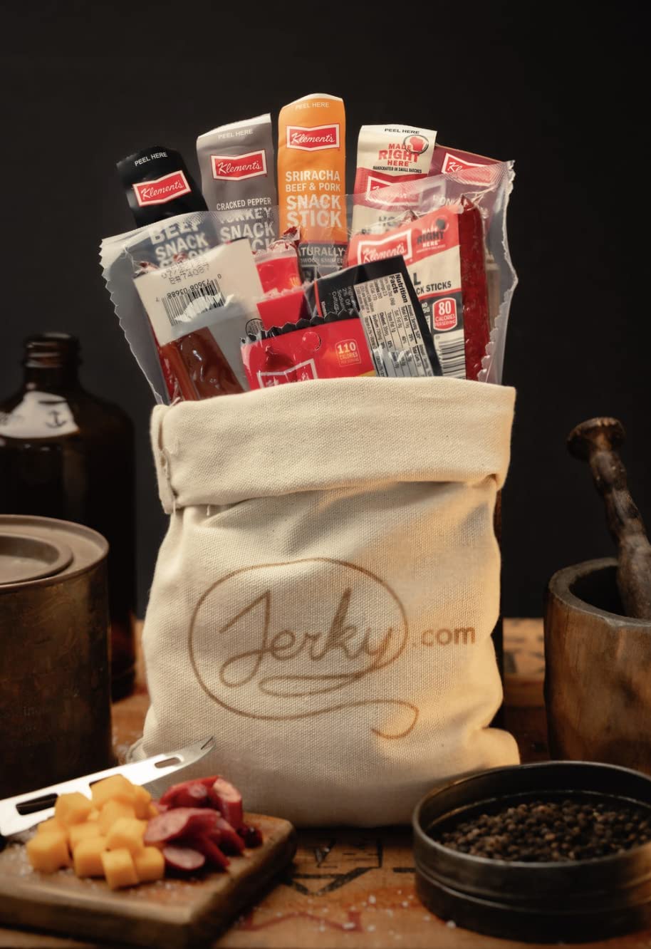 Jerky.com 26pc Meat Sticks Variety Pack - Fathers Day Gift for Dad - Beef Jerky Gifts for Men - Low Sugar & High Protein - Gluten Free & Keto Meat Sticks - Pork, Turkey, Ham Beef Jerky Sticks & Cheese Sticks - Dad Gifts