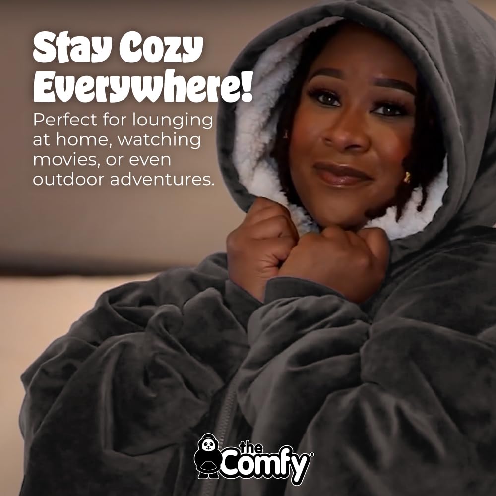 THE COMFY Original | From Shark Tank | Patented | Oversized Sherpa Wearable Blanket Hoodie| Gift for Women & Men | One Size