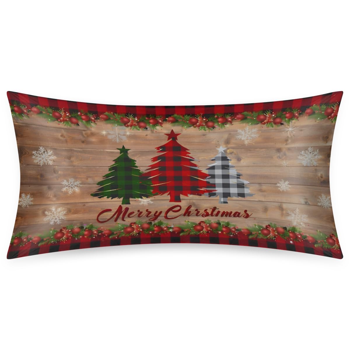 Christmas Light Trees Satin Pillow Case for Hair and Skin Satin Pillowcase Without Zipper Pillowcase, Standard Size Slip Silk Pillow Cases 20"x26" Silk Pillowcases for Bedroom Sofa Home Decor