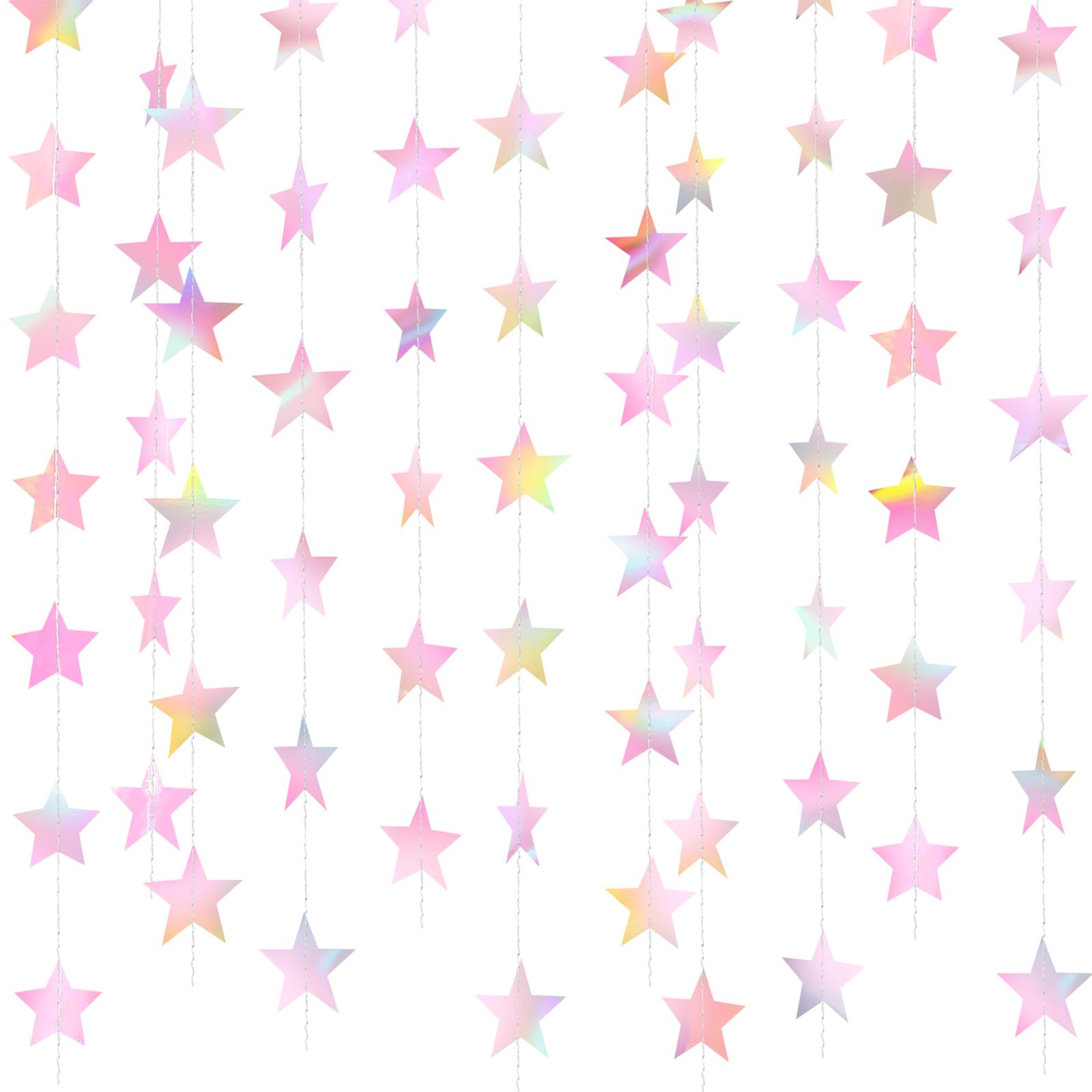 Patelai Glitter Star Garland Banner 2026 Graduation Decor 130 Feet Star Hanging Banner Twinkle Backdrop for Party Birthday Classroom Wedding Supplies(Gold)