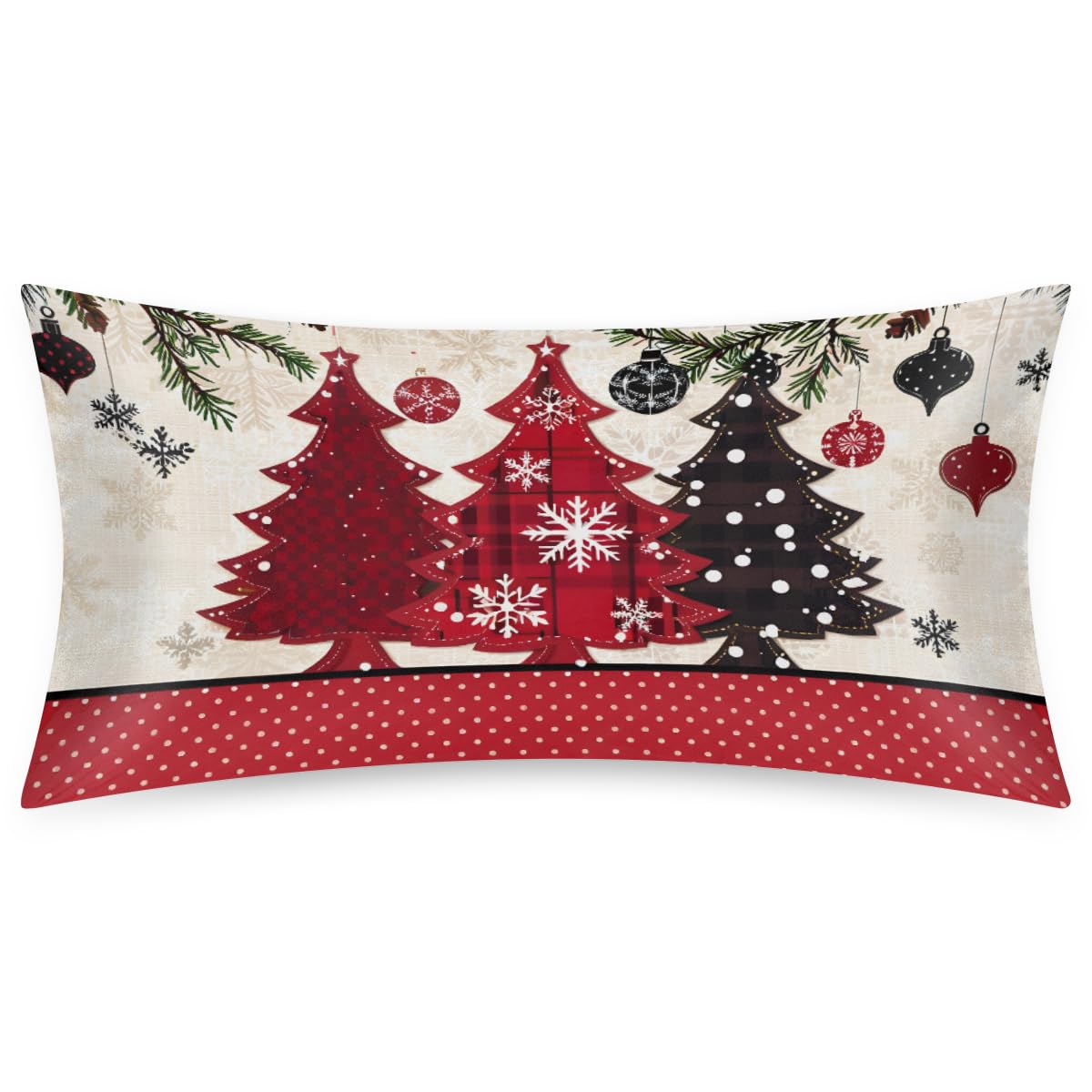 Christmas Light Trees Satin Pillow Case for Hair and Skin Satin Pillowcase Without Zipper Pillowcase, Standard Size Slip Silk Pillow Cases 20"x26" Silk Pillowcases for Bedroom Sofa Home Decor