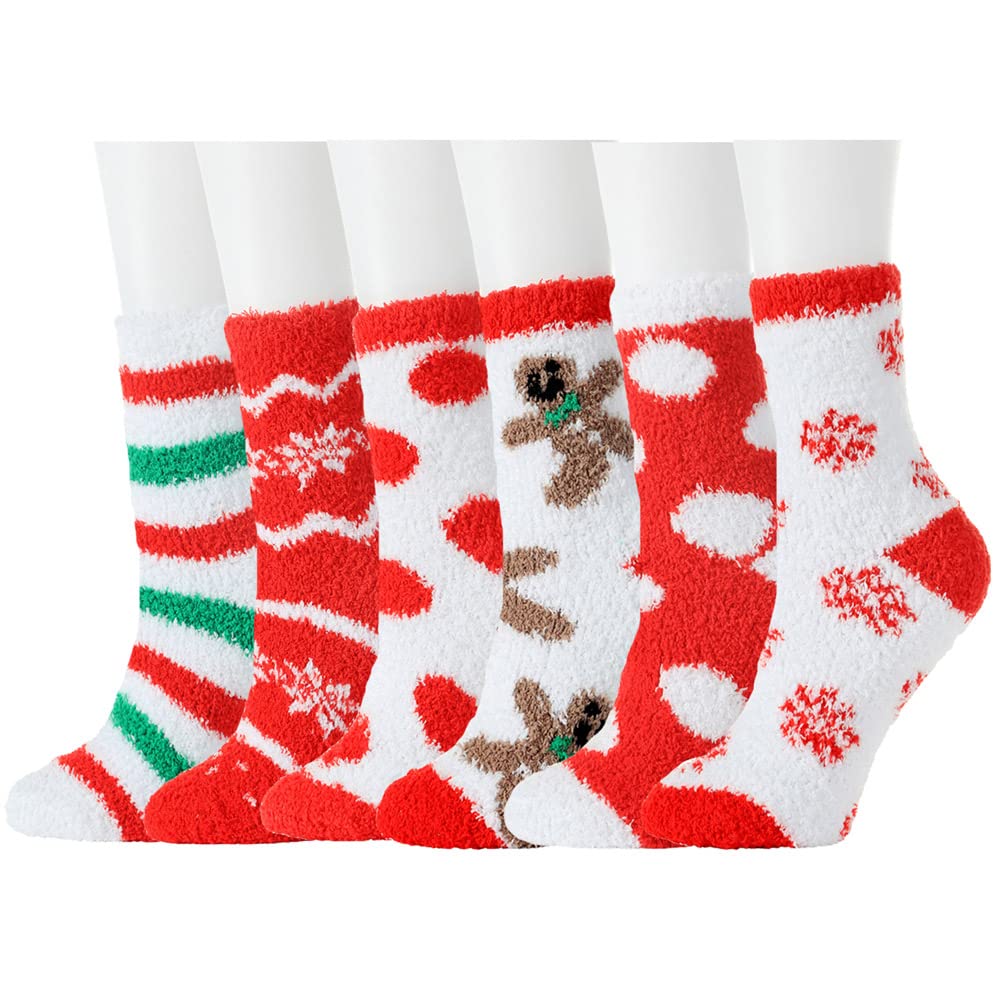Plush Fuzzy Socks for Women Fluffy Cozy Slipper Socks Fall Thanksgiving Birthday Gifts for Her