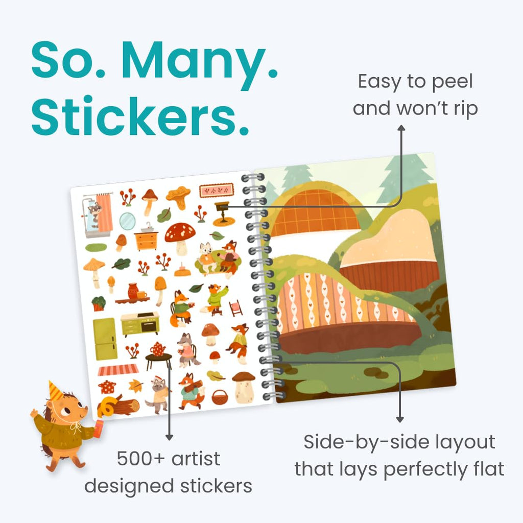 Halloween 500+ Kids Sticker Book by Cupkin Fun Toddler Holiday Activity Coloring and Sticker Book, Road Trip Essentials, 12 Coloring Pages 12 Side by Side Scenes for Ages 2–8 Years
