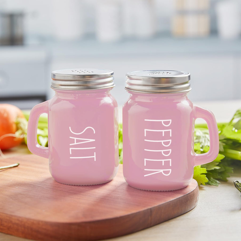 Red Salt and Pepper Shakers Set, ZOSUJO 4 oz Cute Modern Glass Christmas Red Shaker Sets with Stainless Steel Lids, Red Kitchen Decor and Accessories for Home Restaurants Weddings