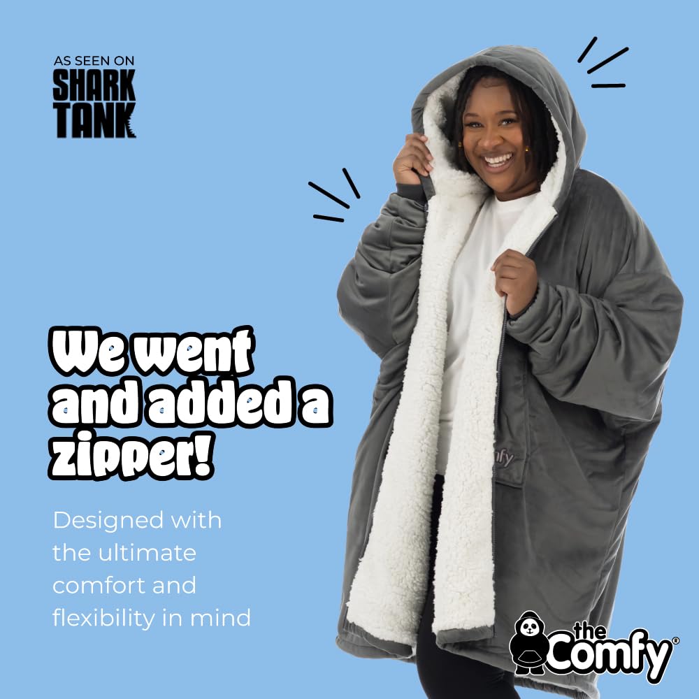 THE COMFY Original | From Shark Tank | Patented | Oversized Sherpa Wearable Blanket Hoodie| Gift for Women & Men | One Size
