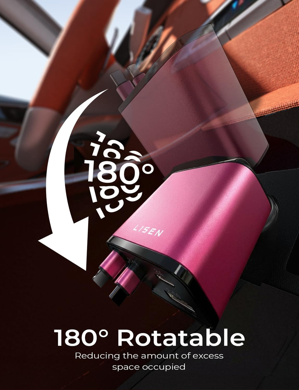 LISEN Retractable Car Charger, 84W Car Charger USB C Fast Charger Adapter for iPhone, Car Accessories for Men Women, Gifts for Fathers Day for Men Dad Husband, for iPhone 17 16 15 14 13 12 11 Samsung