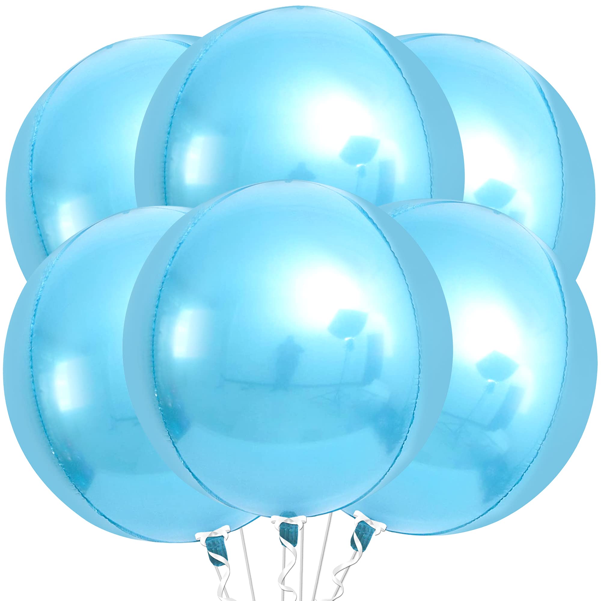 KatchOn, Big Silver Disco Ball Balloons - 22 Inch, Pack of 6 | Disco Party Decorations, 4D Sphere Disco Balloons for 70s Theme Party Decor, Bachelorette Party Decorations | Graduation Decorations 2026