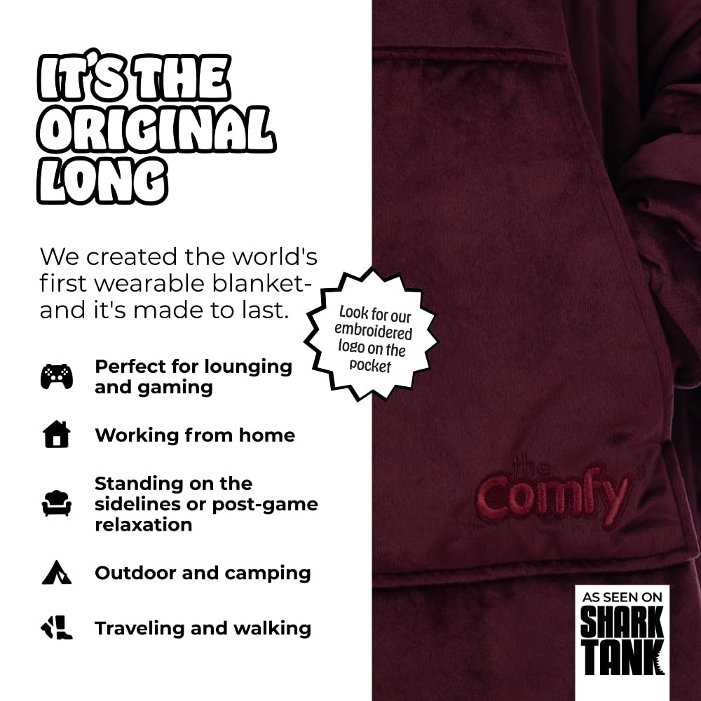 THE COMFY Original | From Shark Tank | Patented | Oversized Sherpa Wearable Blanket Hoodie| Gift for Women & Men | One Size