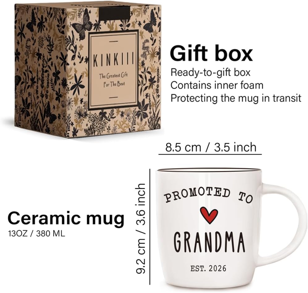 Promoted To Grandma And Grandpa 2026 Mug Set, Pregnancy Announcement for Grandparent Mug Set, Grandparents 2026 Gifts, Grandma And Grandpa Announcement Ceramic Mugs 13Oz