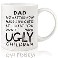 Fathers Day Dad Gifts from Daughter Son - 11oz Funny Coffee Mug for Dad Husband from Wife Kids Unique Ceramic Cup Printed on Both Sides Personalized Birthday Father’s Day Presents for Daddy Stepfather