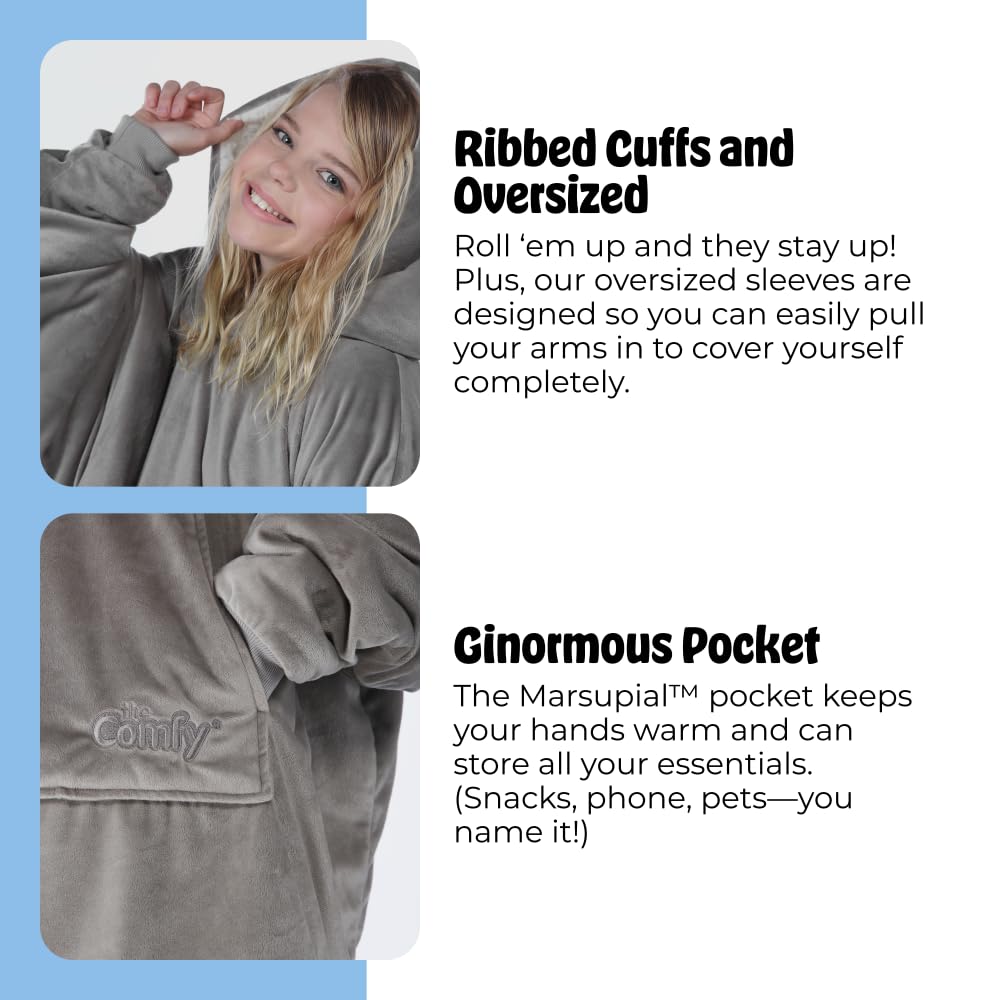 THE COMFY Original | From Shark Tank | Patented | Oversized Sherpa Wearable Blanket Hoodie| Gift for Women & Men | One Size