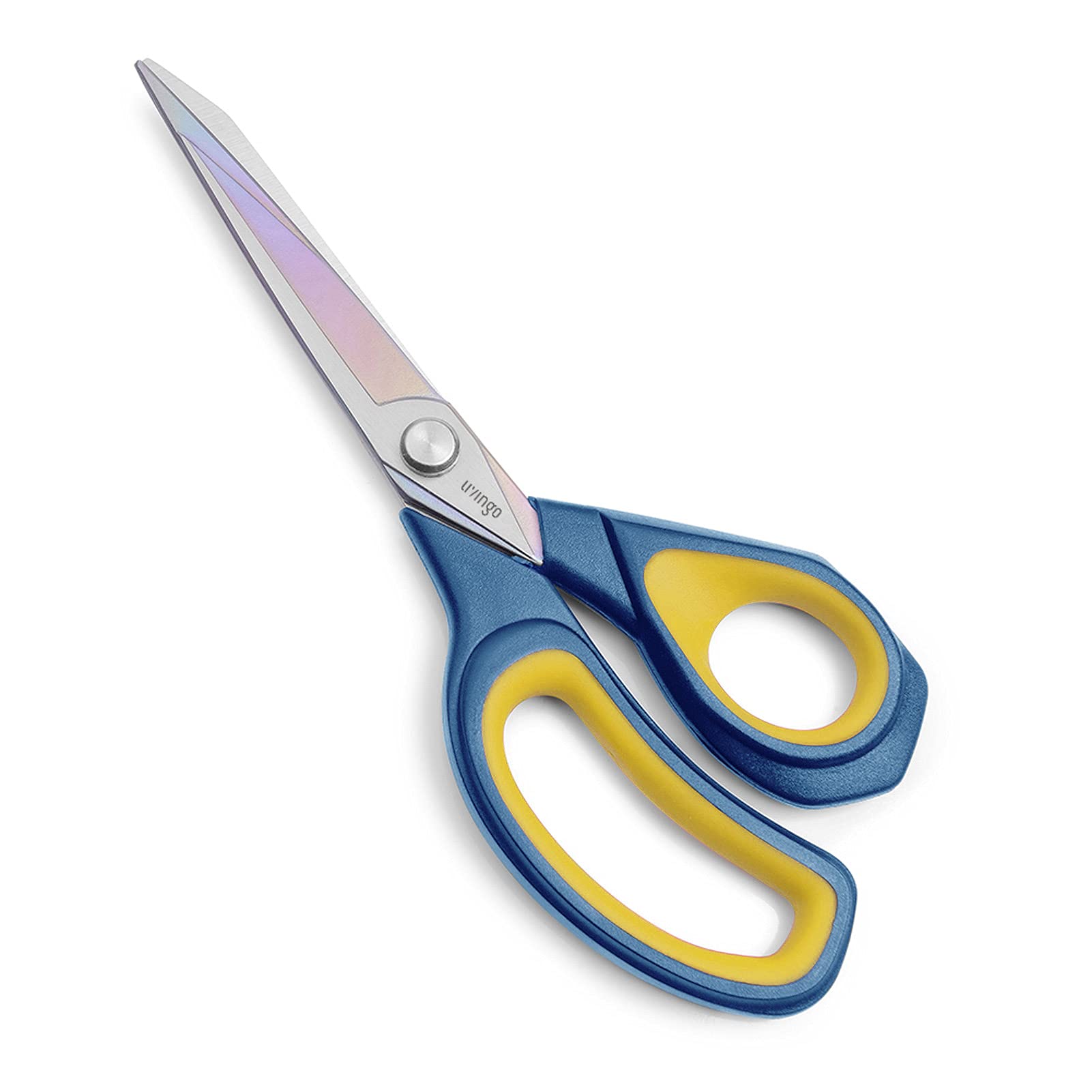 LIVINGO Premium Tailor Scissors Heavy Duty Multi-Purpose Titanium Coating Forged Stainless Steel Sewing Fabric Leather Dressmaking Comfort Grip Shears Professional Crafting (9.5 INCH)