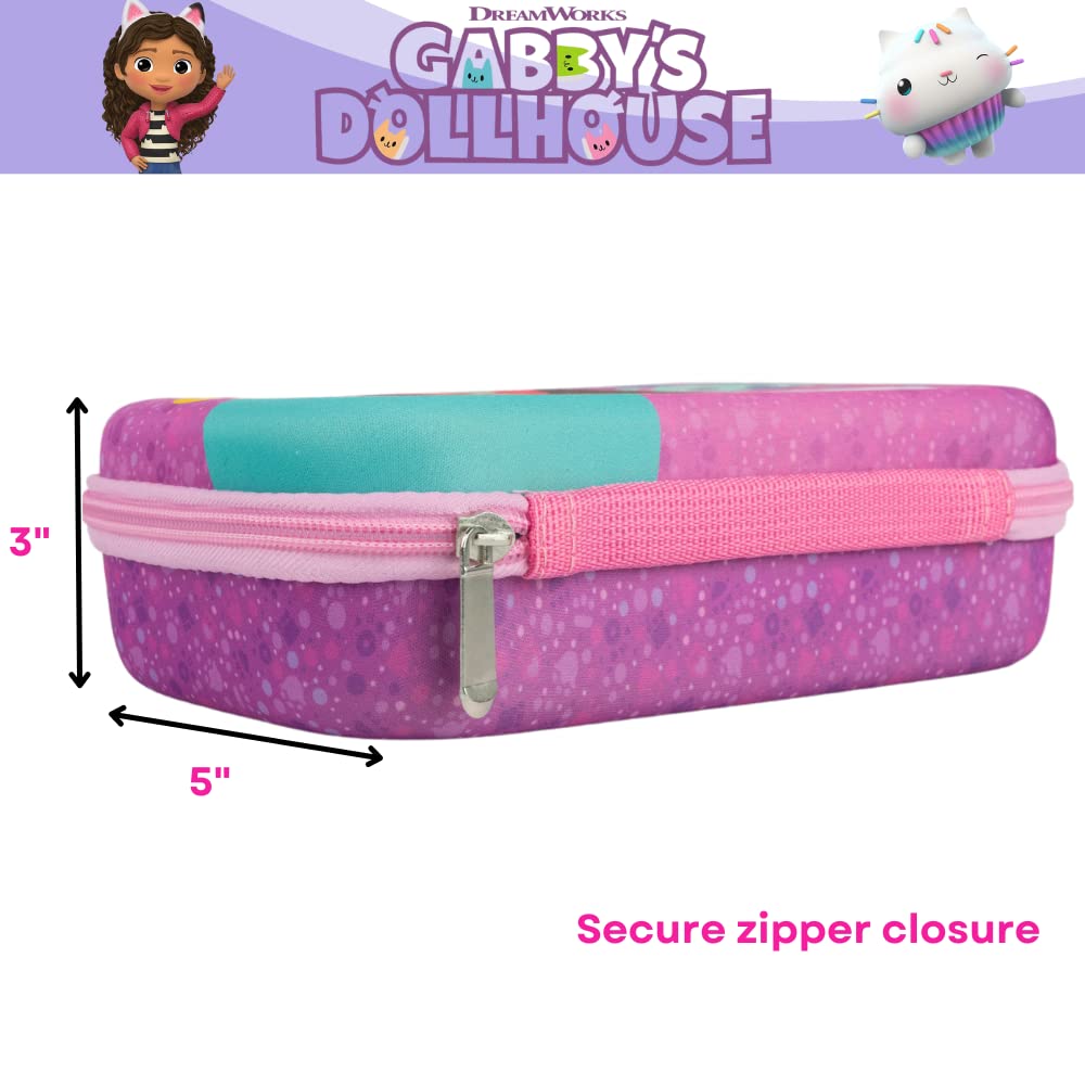 Innovative Designs Barbie Pencil Case Set with Stickers and Gel Pens for Kids, Molded with Zip Closure, Pink