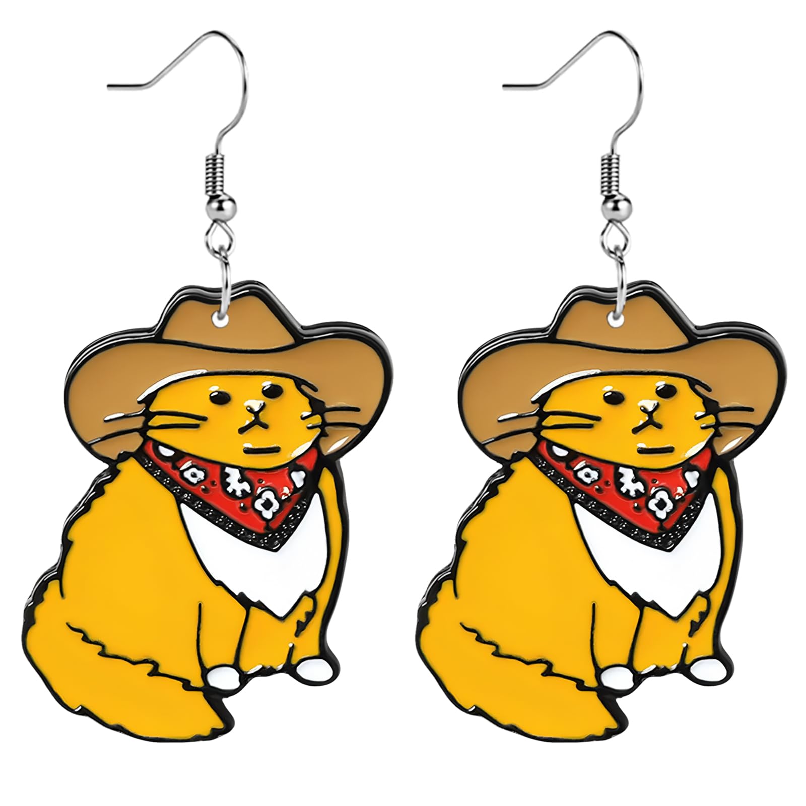 Funny Dog Sunflower Paw Print Earrings for Women - Unique & Quirky Funky Acrylic Dangle Earrings, Cute & Silly Novelty Design, Wacky & Crazy Earrings for Fun Lovers