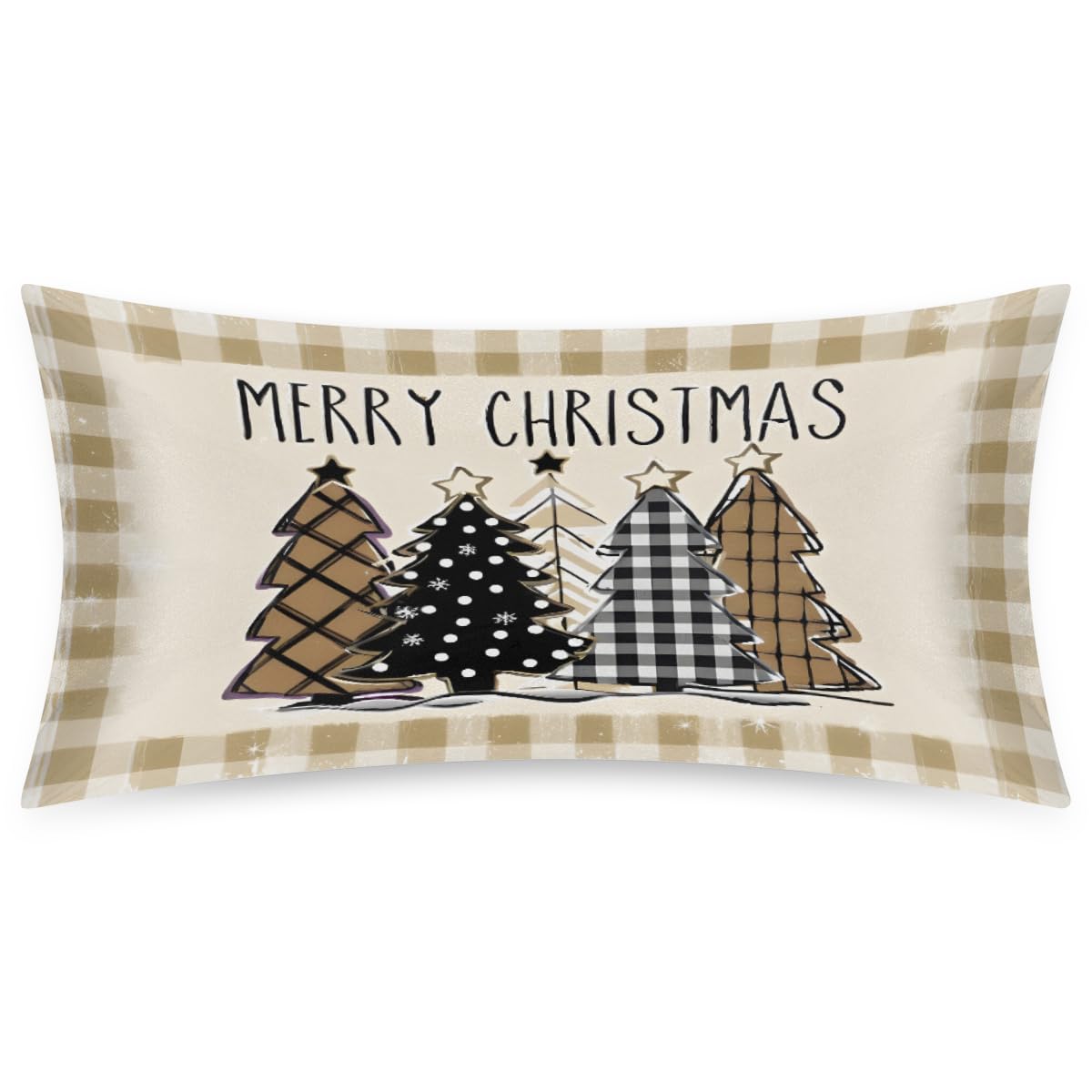 Christmas Light Trees Satin Pillow Case for Hair and Skin Satin Pillowcase Without Zipper Pillowcase, Standard Size Slip Silk Pillow Cases 20"x26" Silk Pillowcases for Bedroom Sofa Home Decor