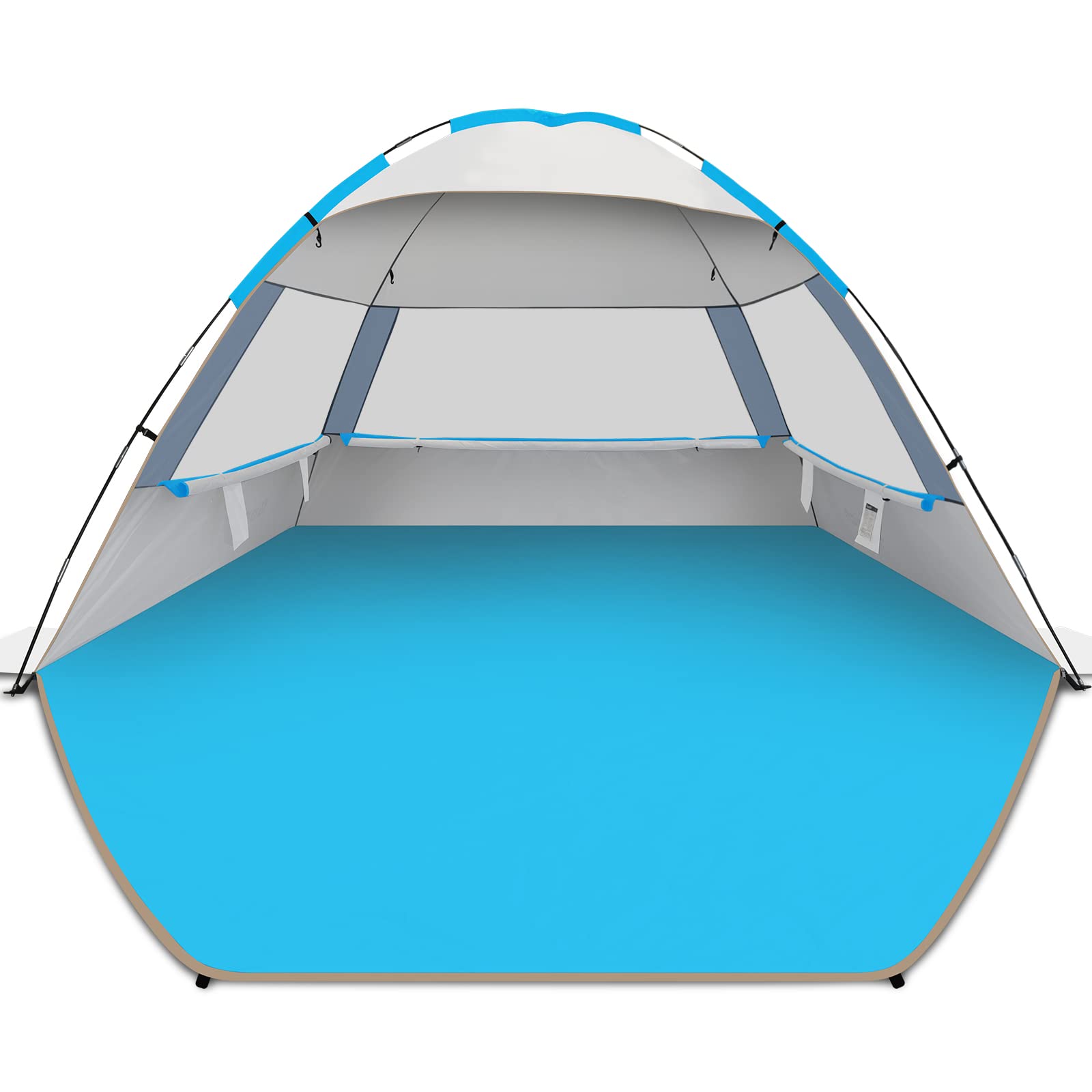 Gorich Beach Tent Sun Shelter for 3/4/6/8/10 Person with UPF 50＋ UV Protection, Lightweight & Easy Setup Beach Shade Canopy, Portable Beach Shade Tent Beach Cabana