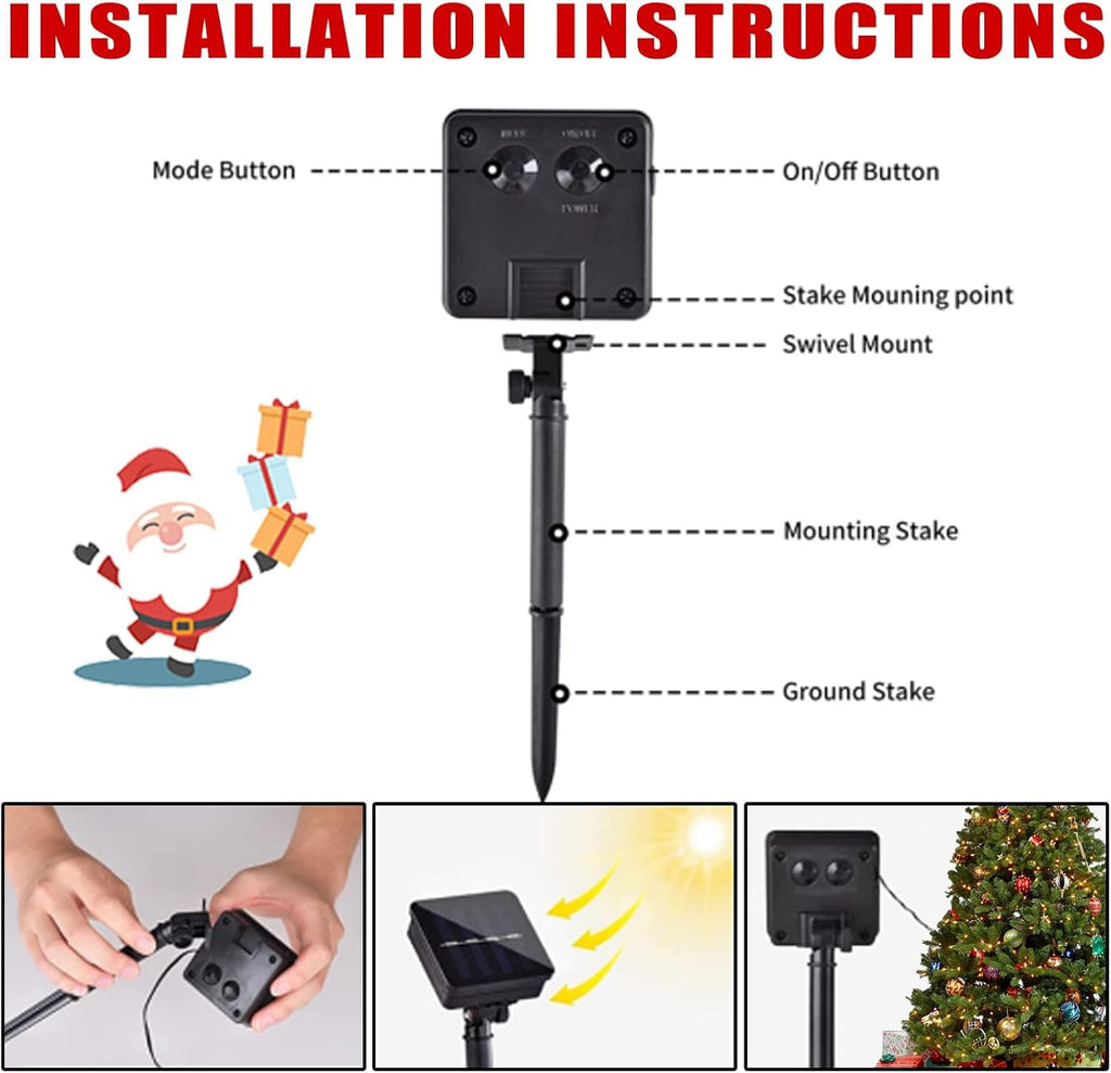 Outdoor Christmas Decorations, Solar Christmas Pathway Lights, Set of 5 Waterproof Landscape LED Lights for Yard Lawn Patio Walkway Decor