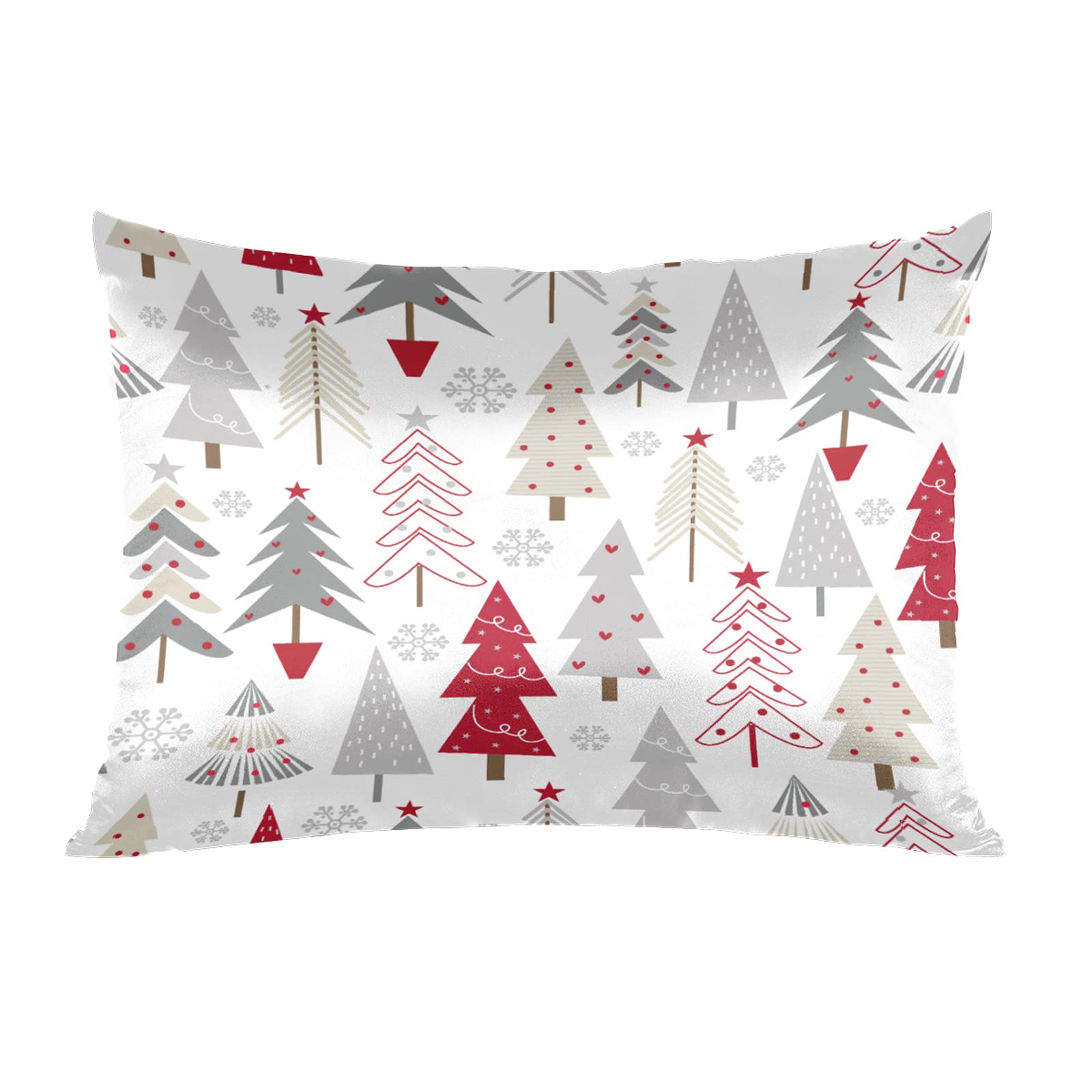 Christmas Light Trees Satin Pillow Case for Hair and Skin Satin Pillowcase Without Zipper Pillowcase, Standard Size Slip Silk Pillow Cases 20"x26" Silk Pillowcases for Bedroom Sofa Home Decor