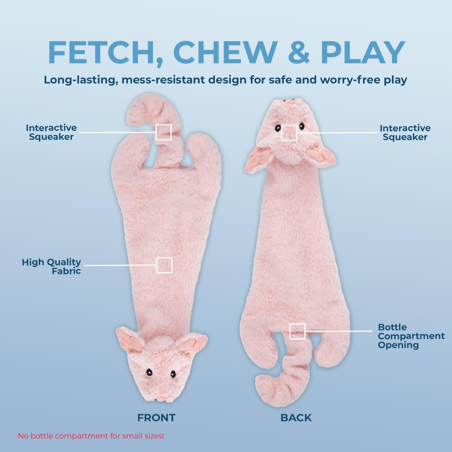Best Pet Supplies Squeaky Dog Toys with Soft Durable Fabric for Small, Medium and Large Pets Interactive Toy for Indoor Play, Supports Active Biting and Play - 4 Figures, Small