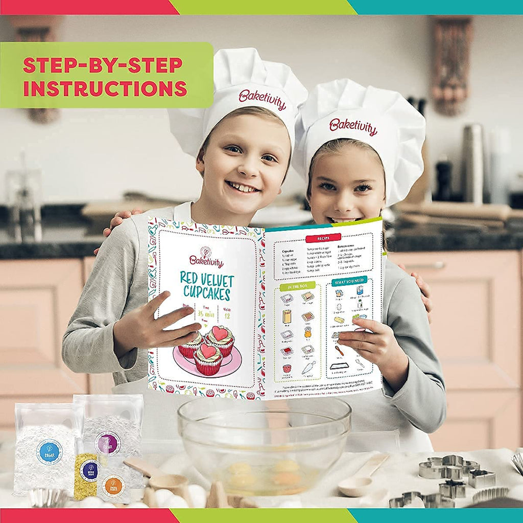 Baketivity DIY Cake Pop Baking Kit for Kids - Premeasured Ingredients, Decorating Supplies