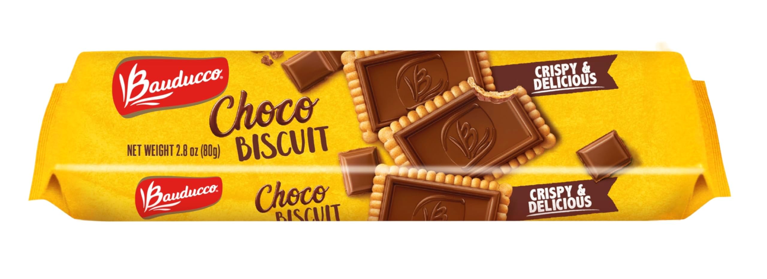 Bauducco Choco Biscuit Cookies Gift Tin – Crispy Chocolate-Covered Biscuits, Individually Wrapped for Snacking, Sharing, or Holiday Gifting, 5.7 oz (Pack of 9)