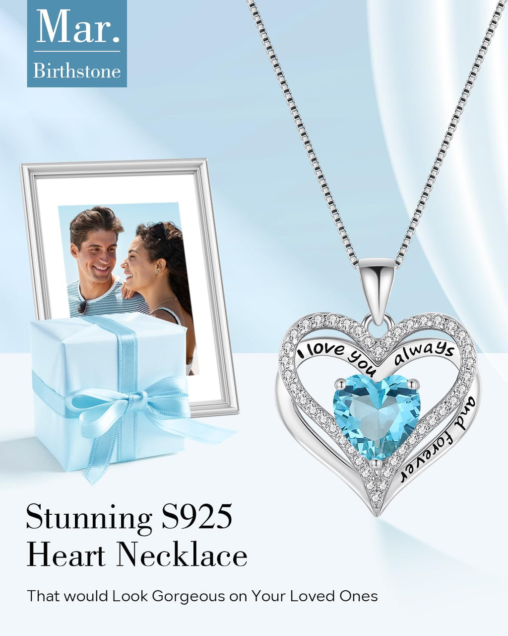 S925 Sterling Silver Necklace for Women, Wife Jewelry Rose Gold, Mom Birthday Valentines Mothers Day Gifts, Girlfriend Necklaces, Daughter Heart Jewel, Anniversary for Her