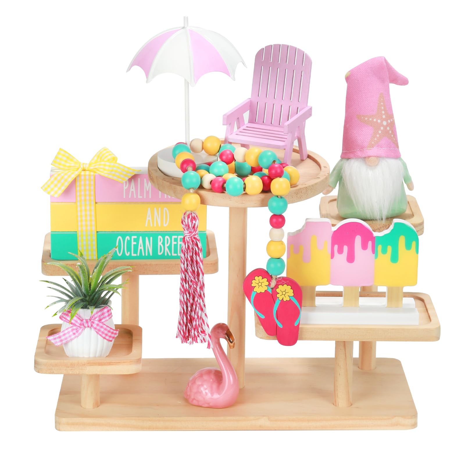 Christmas Decorations 8 PCS Tiered Tray Decor Set, Cute Tabletop Christmas Decor for Home Office Shelf Mantel Coffee Bar Xmas Table Centerpieces Tray Objects Holiday Decoration Set