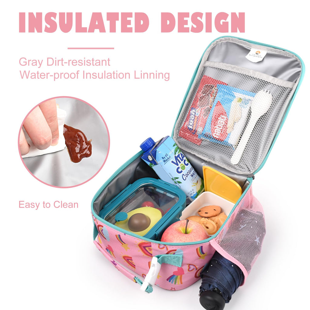CaCTOUR Lunch Box Kids,Premium Insulated Lunchbox for Girls Boys,Soft Mini Cooler Bag Back to School Thermal Reusable Lunch Bag for Work School Picnic (Blue)